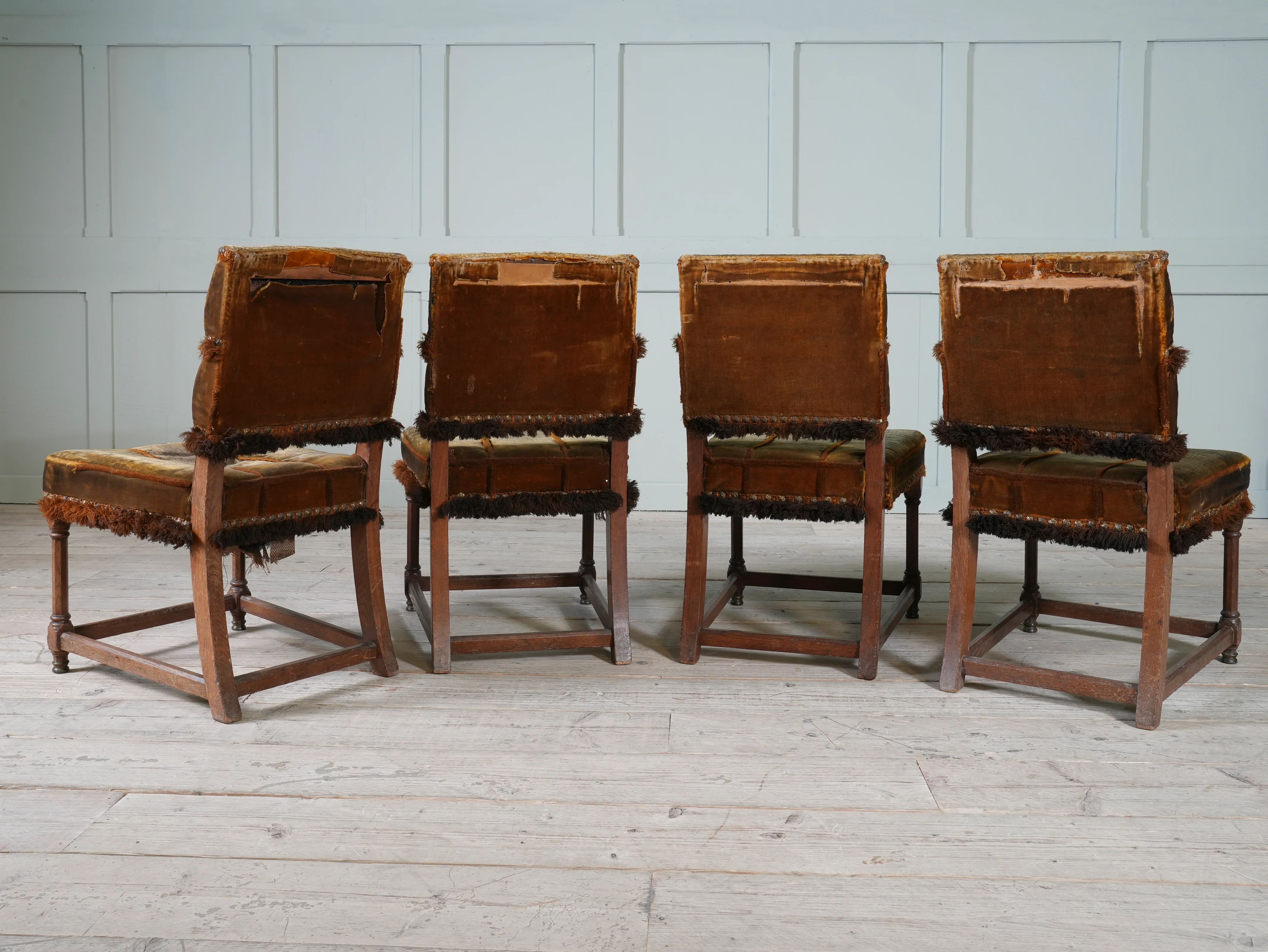 A Set of Four Oak Renaissance Revival Side Chairs - Image 10
