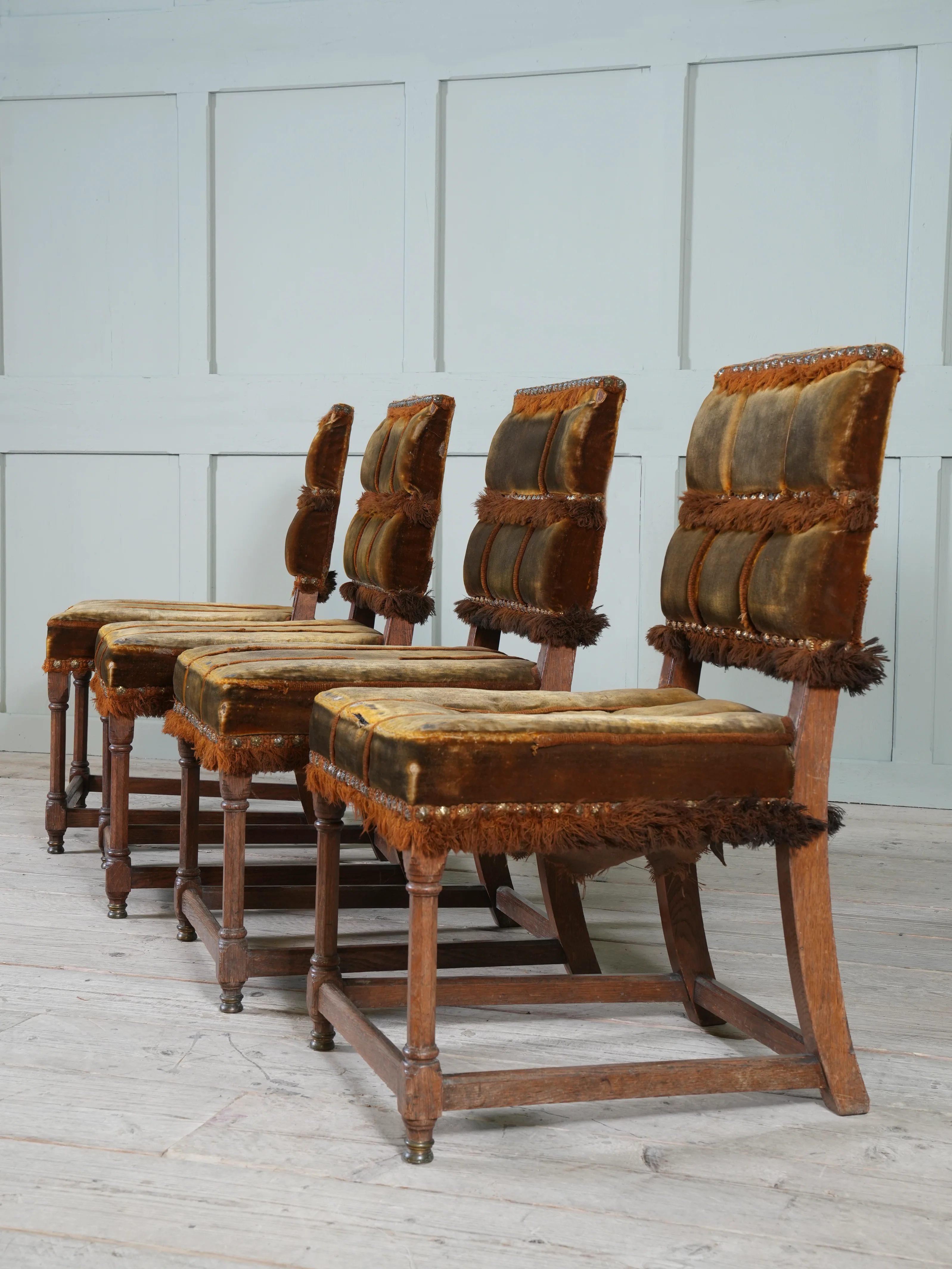 A Set of Four Oak Renaissance Revival Side Chairs - Image 16