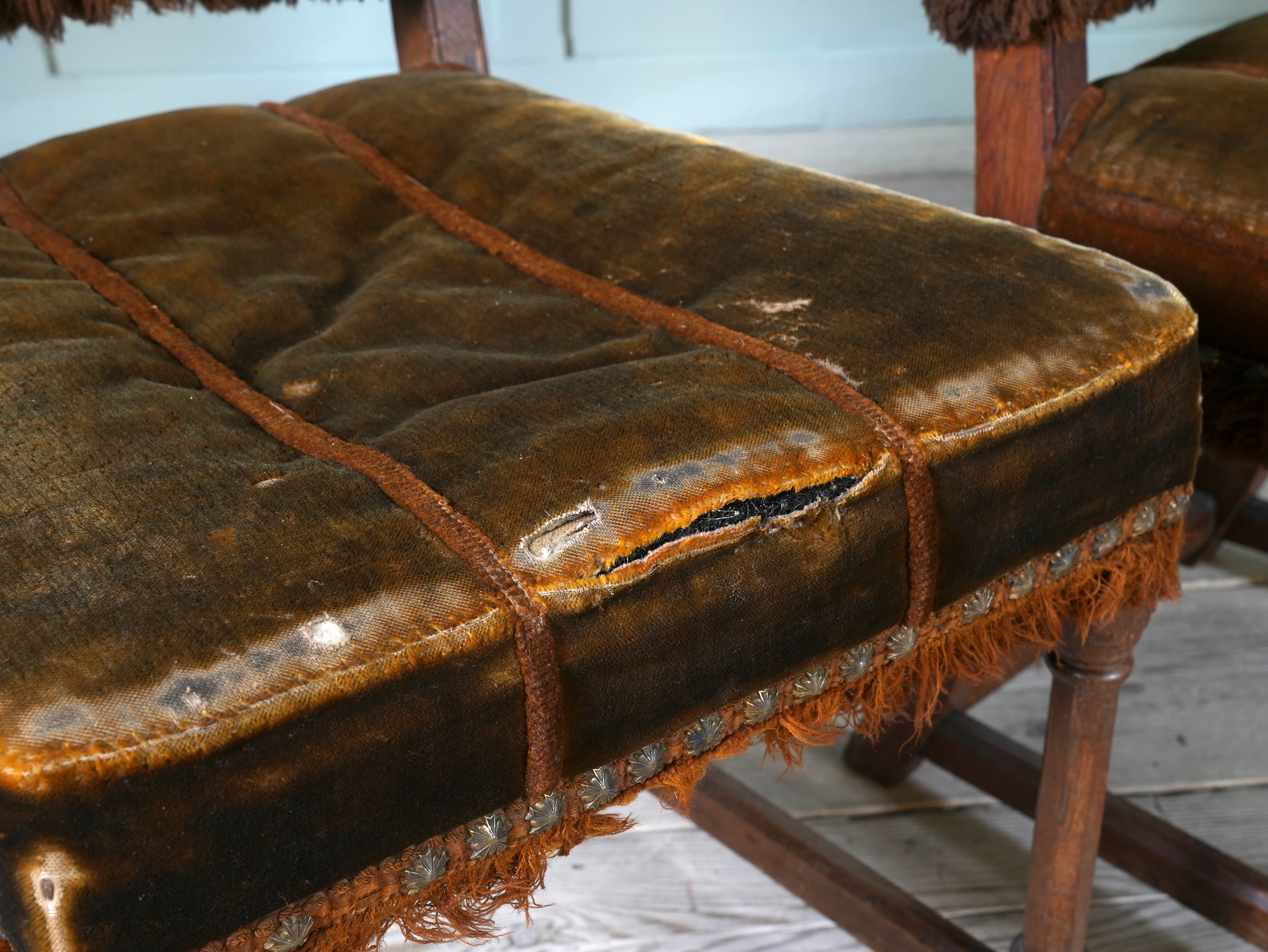 A Set of Four Oak Renaissance Revival Side Chairs - Image 6