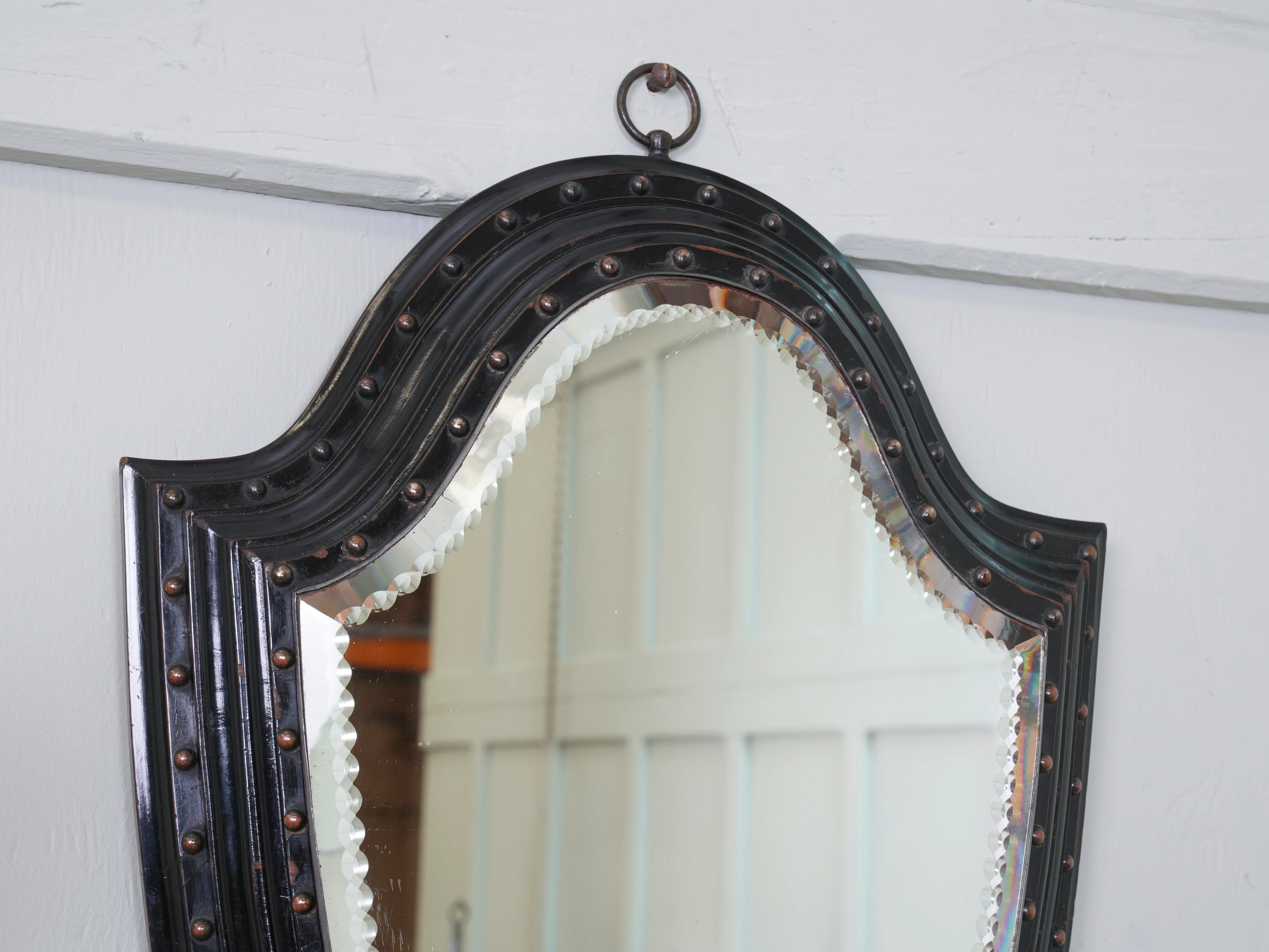 An Ebonised & Brilliant Cut Shield Mirror - Image 5