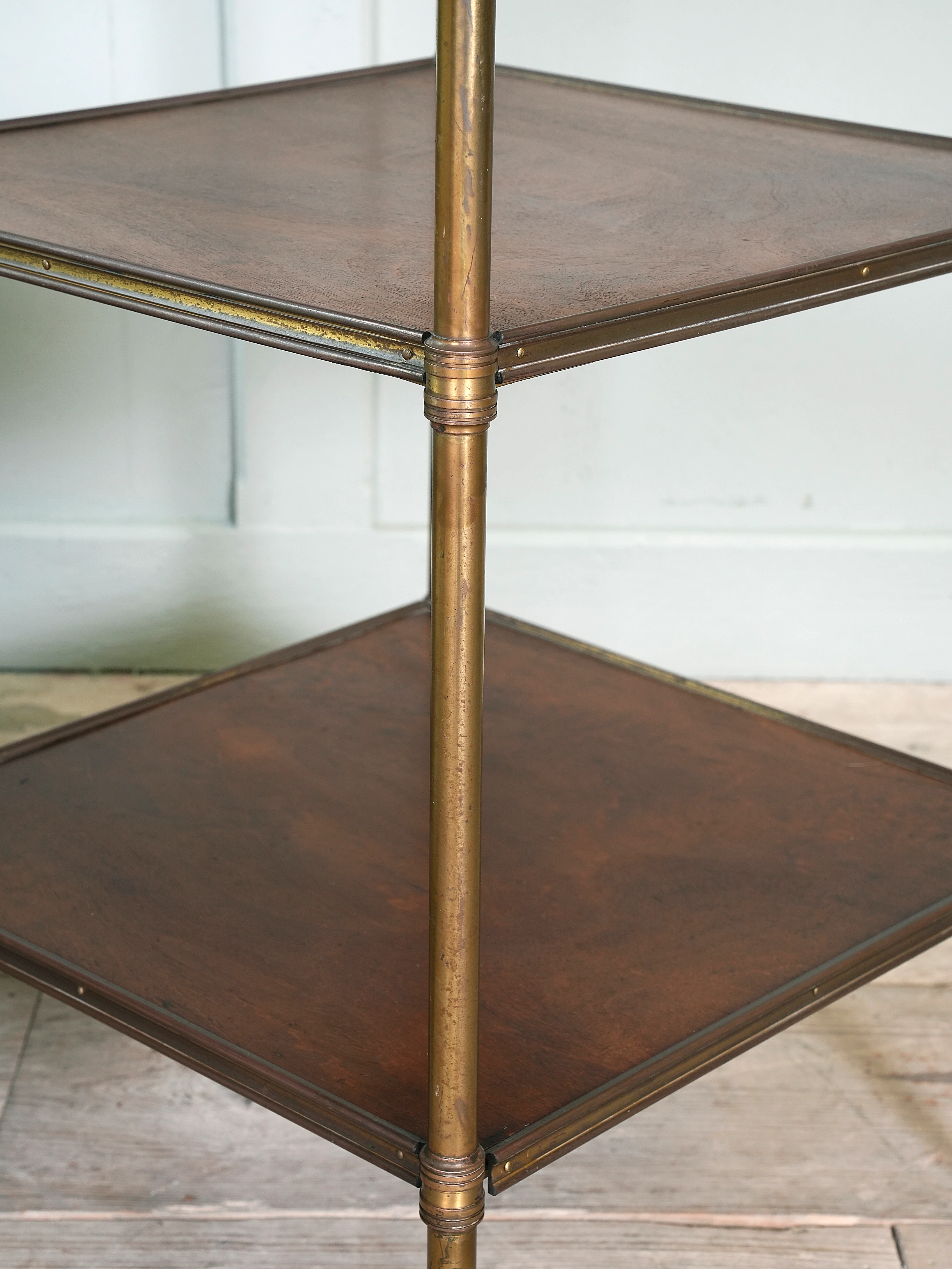 An English Gilt Brass & Mahogany Etagere - Image 4