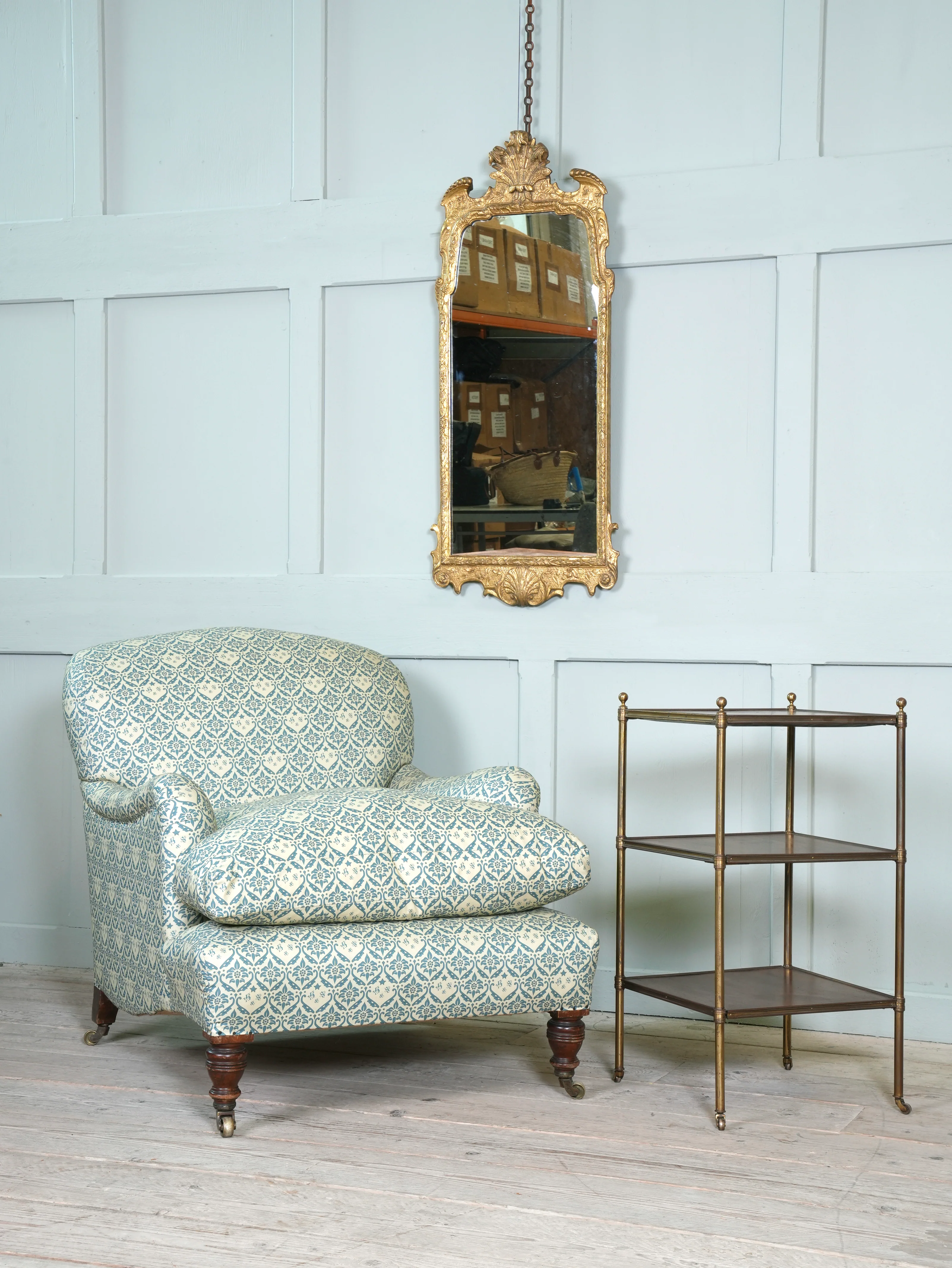 An English Gilt Brass & Mahogany Etagere - Image 7