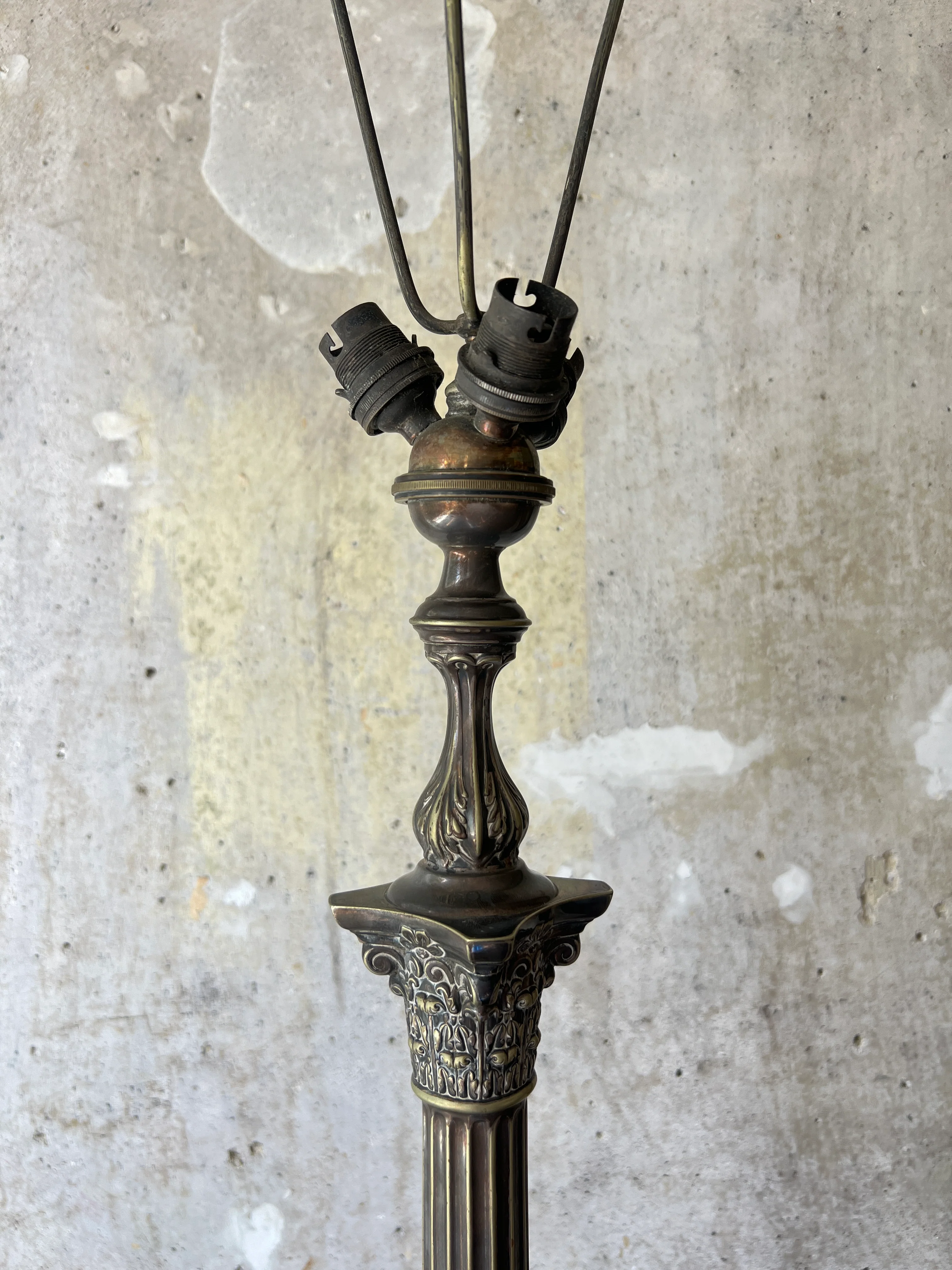 A Silver Plated Column Lamp - Image 4