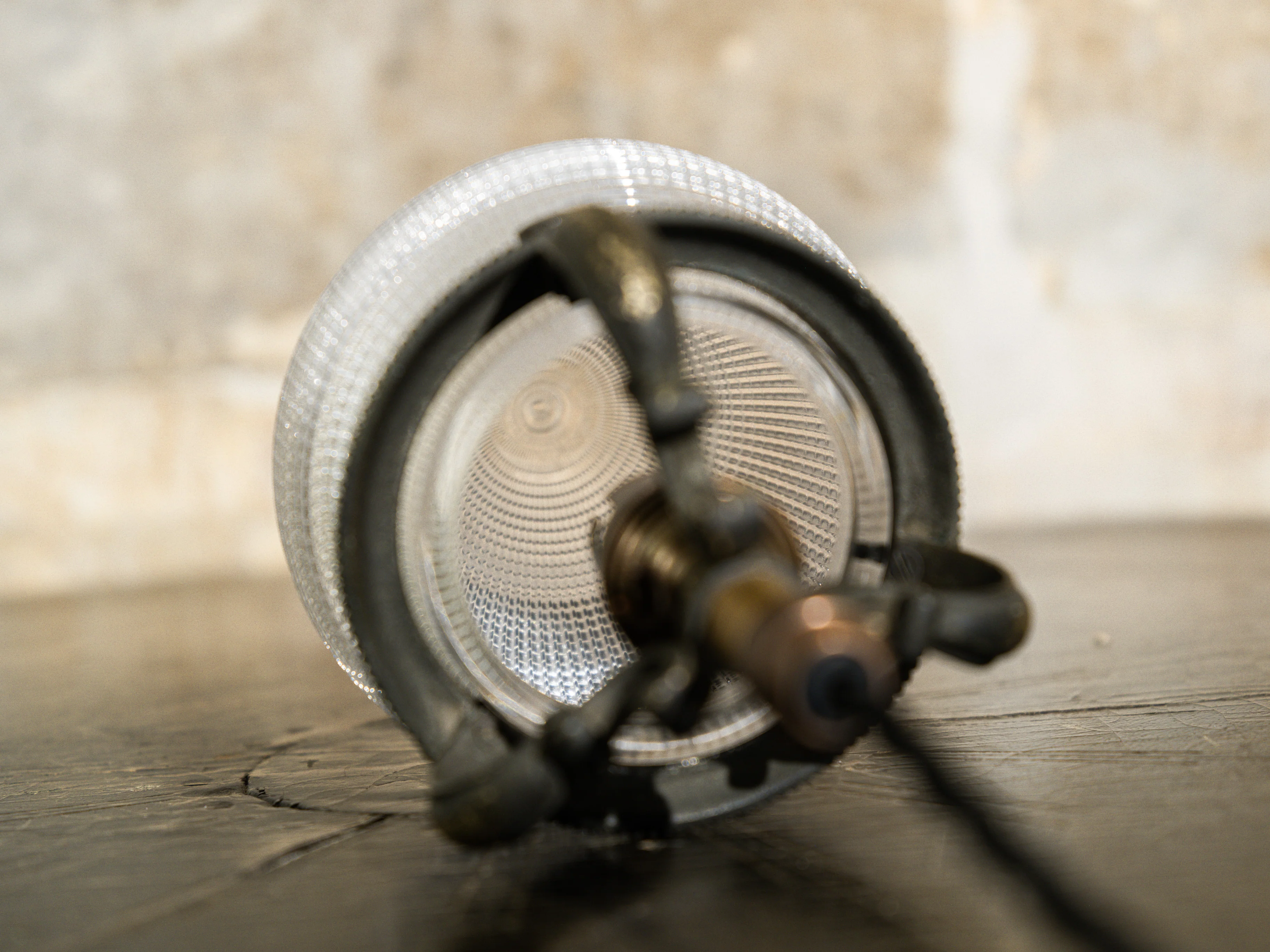 A Single Holophane Pendant Light - Image 8