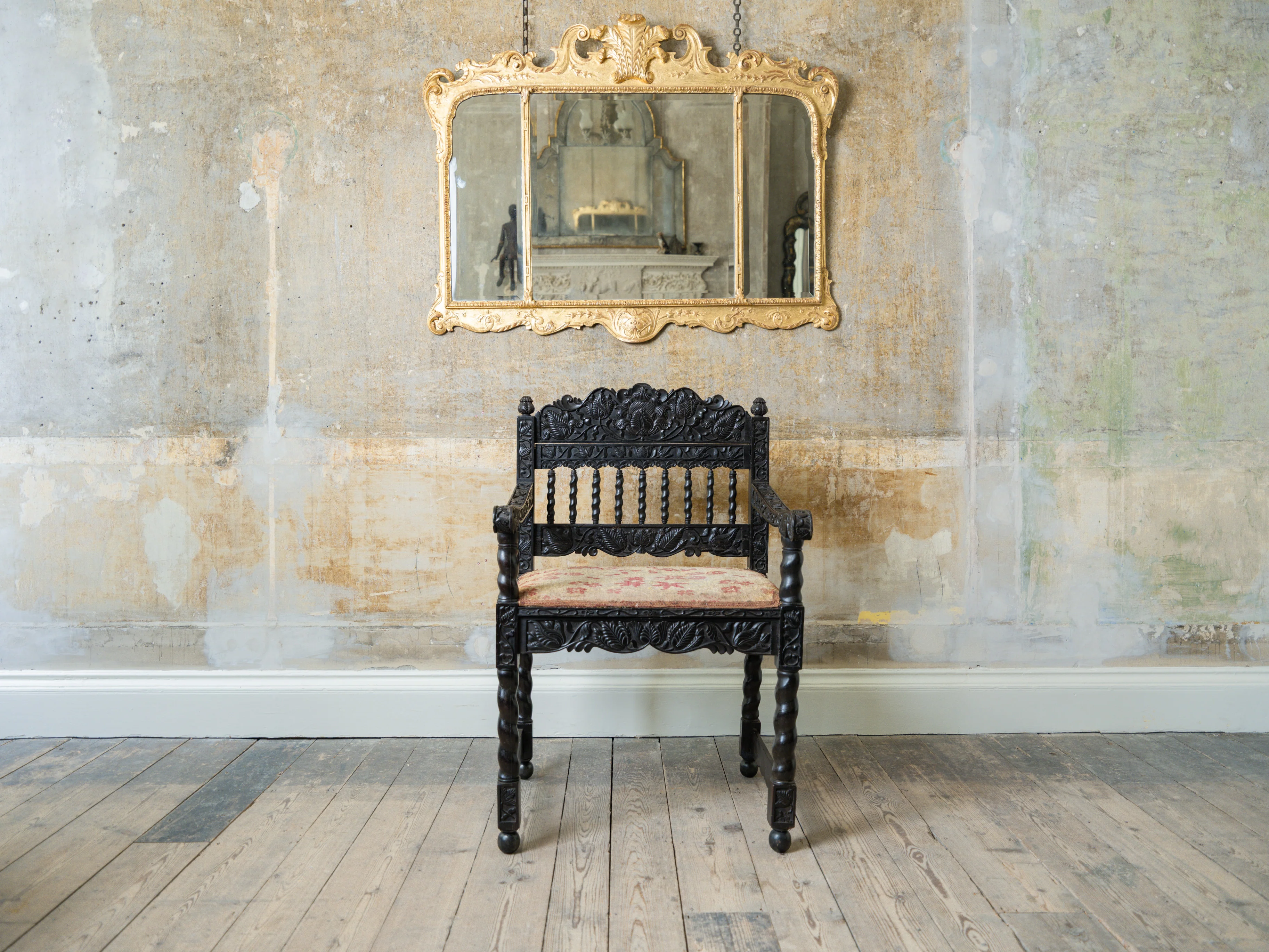 A 17th Century Dutch Colonial Ebony Armchair - Image 2
