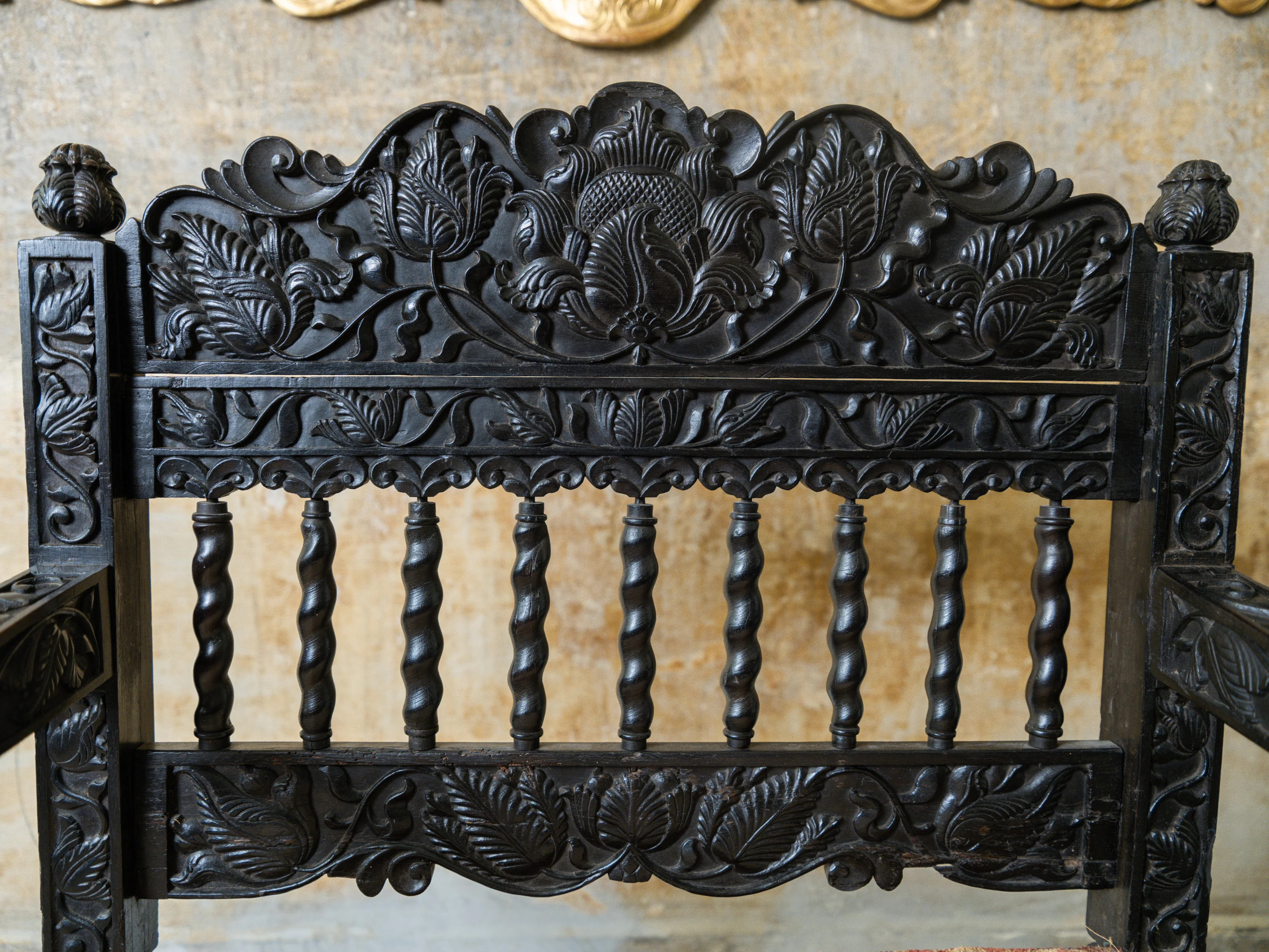 A 17th Century Dutch Colonial Ebony Armchair - Image 3