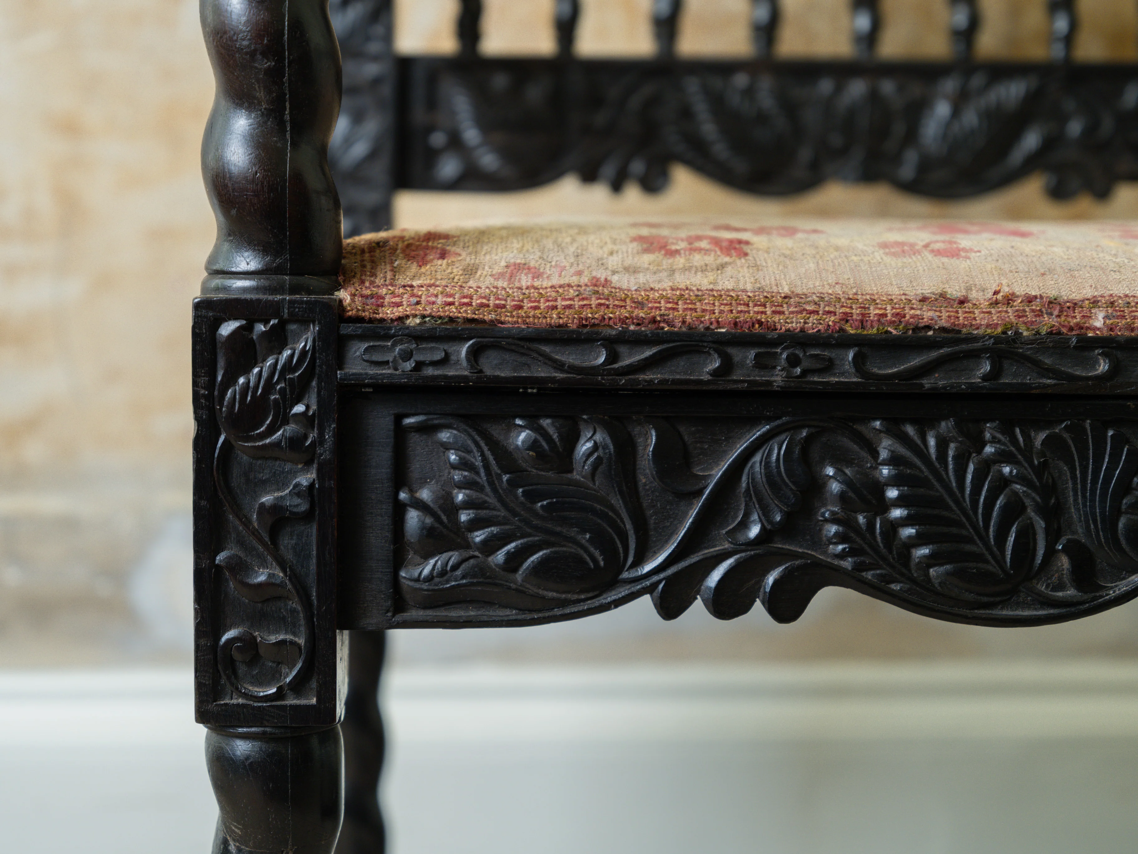 A 17th Century Dutch Colonial Ebony Armchair - Image 5