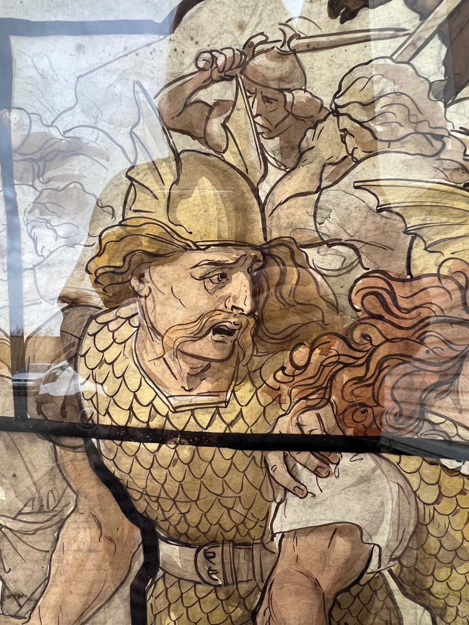 A Pair of 19th Century Stained Glass Watercolour Cartoons - Image 2