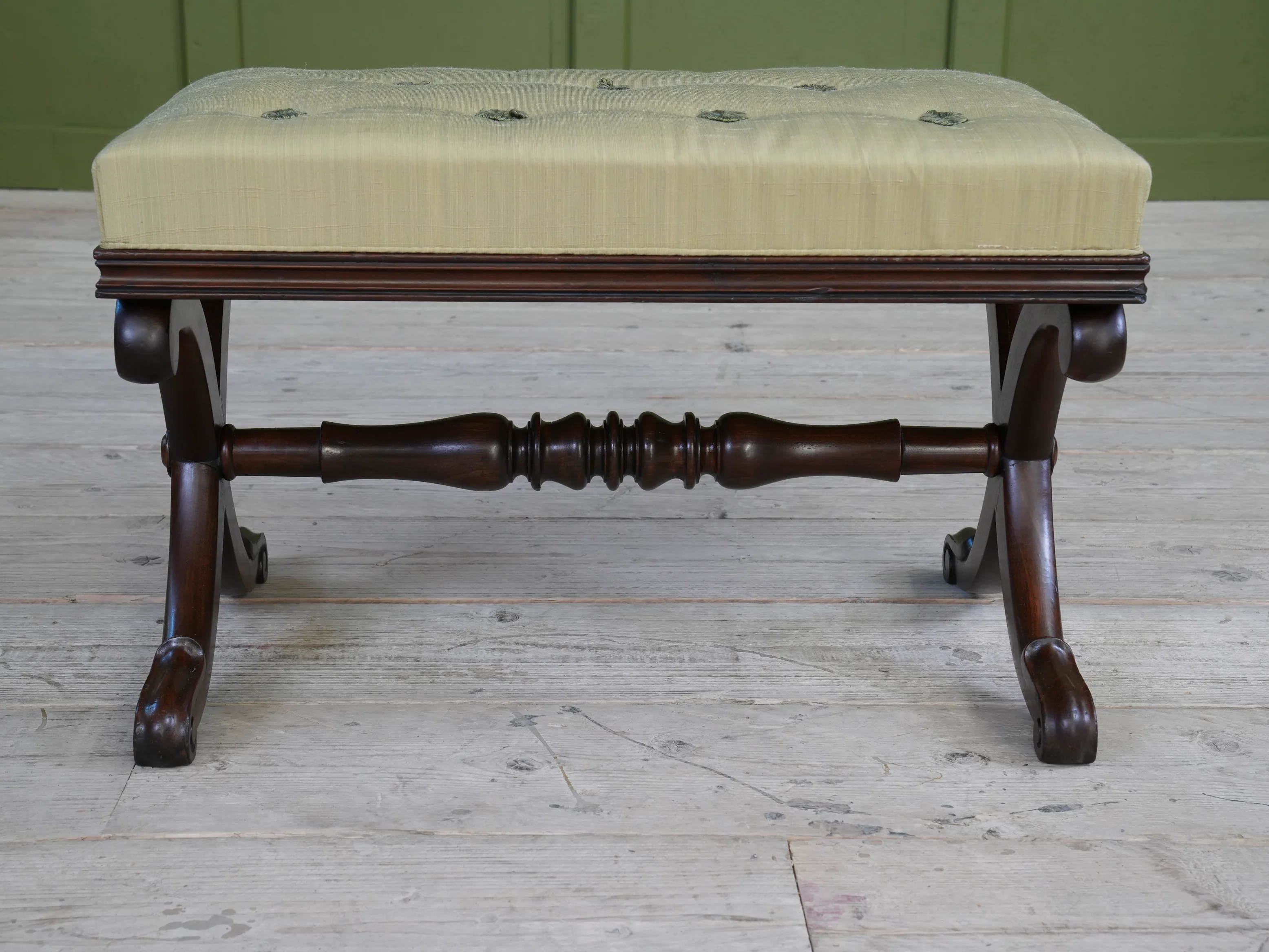 A William IV Mahogany X Frame Stool - Image 4