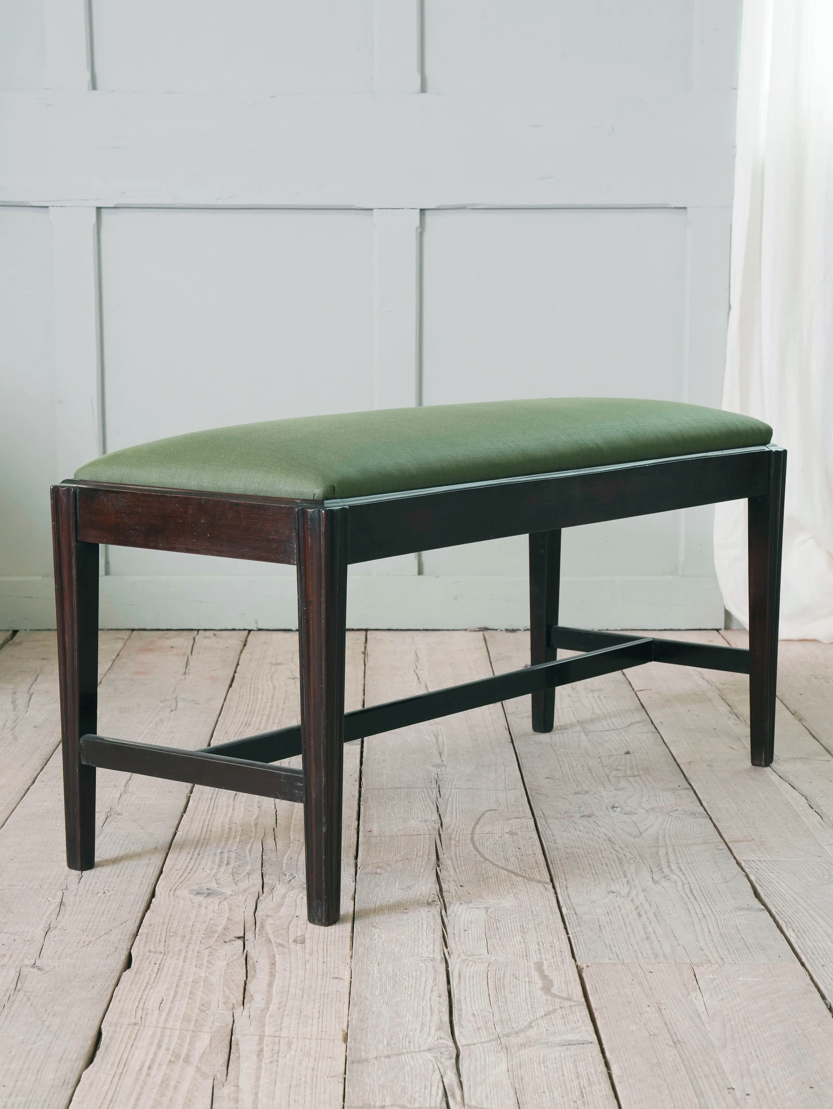 Two George III Upholstered Mahogany Stools - Image 6