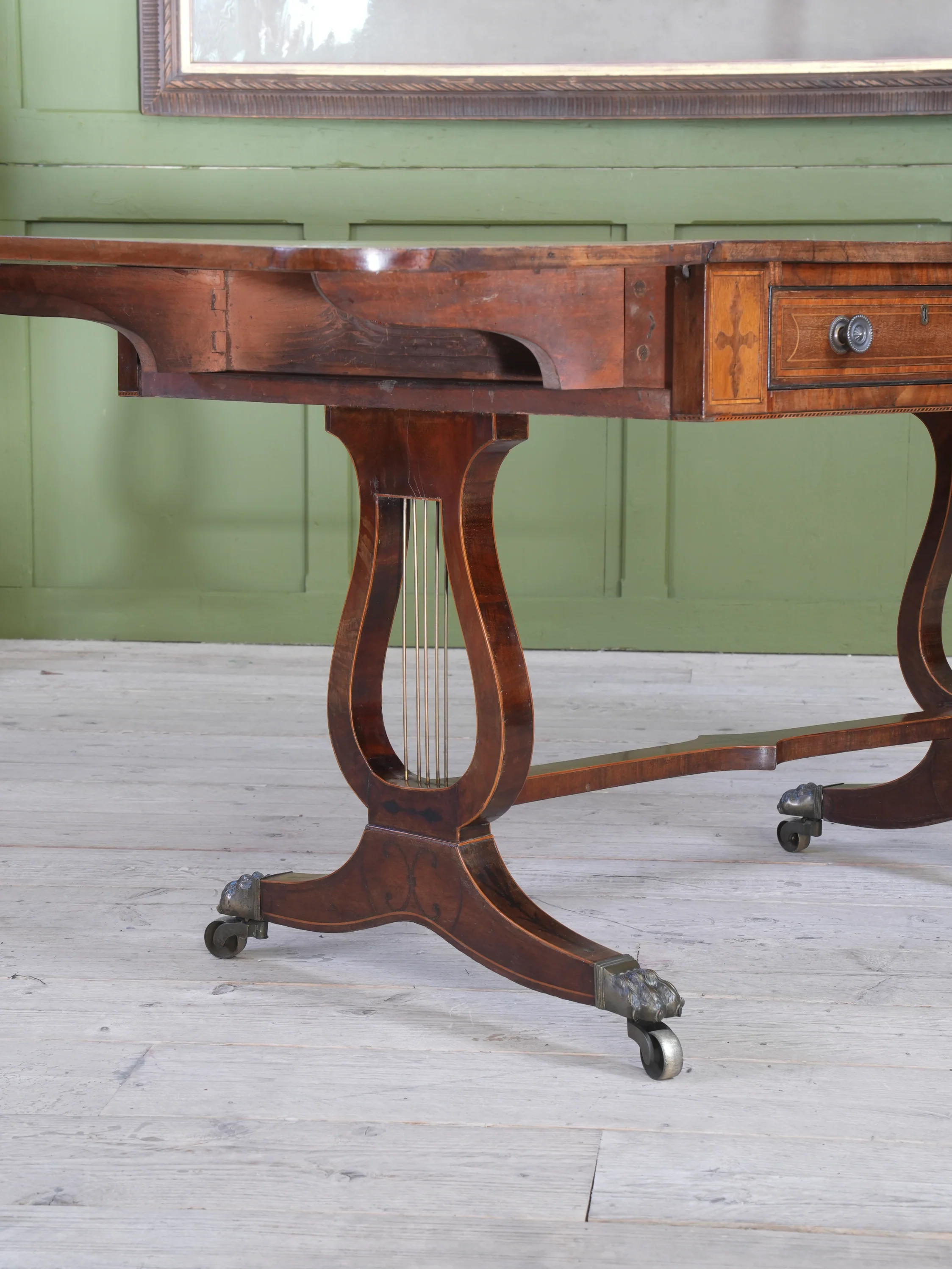 A Regency Lyre Support Sofa Table - Image 9