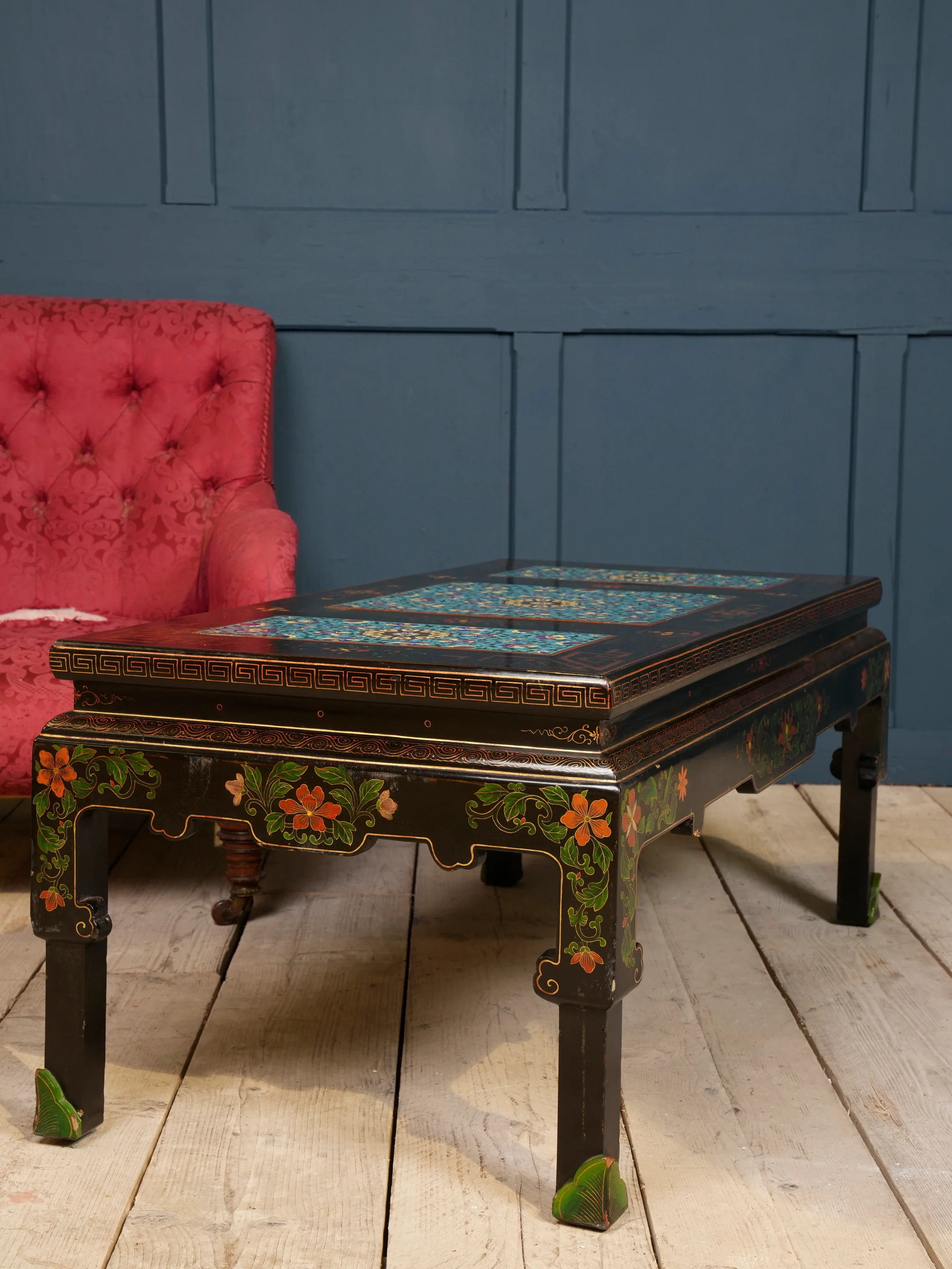 An Ebonised Coffee Table with Inset Cloisonne Panel - Image 10