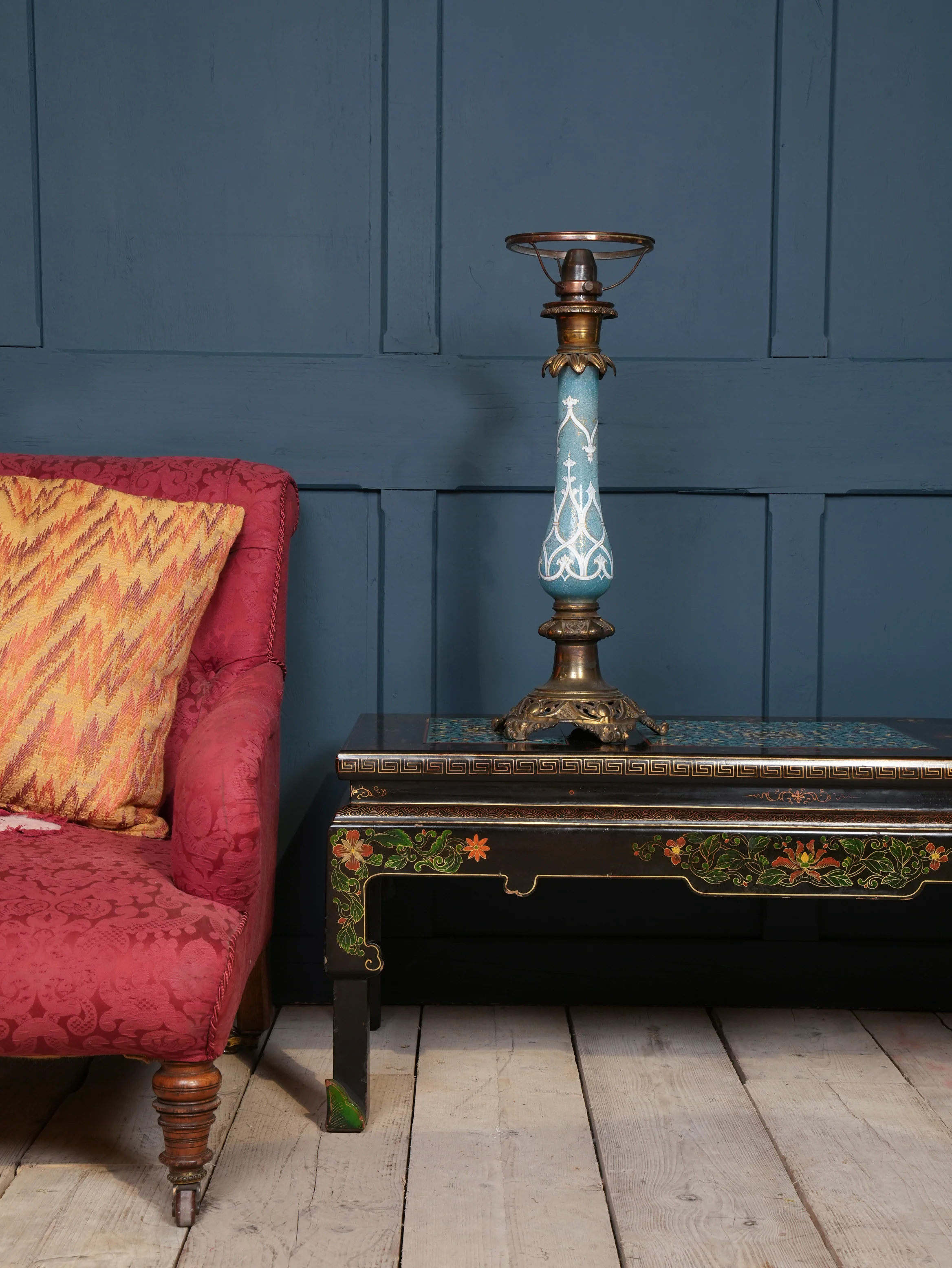 An Ebonised Coffee Table with Inset Cloisonne Panel - Image 2