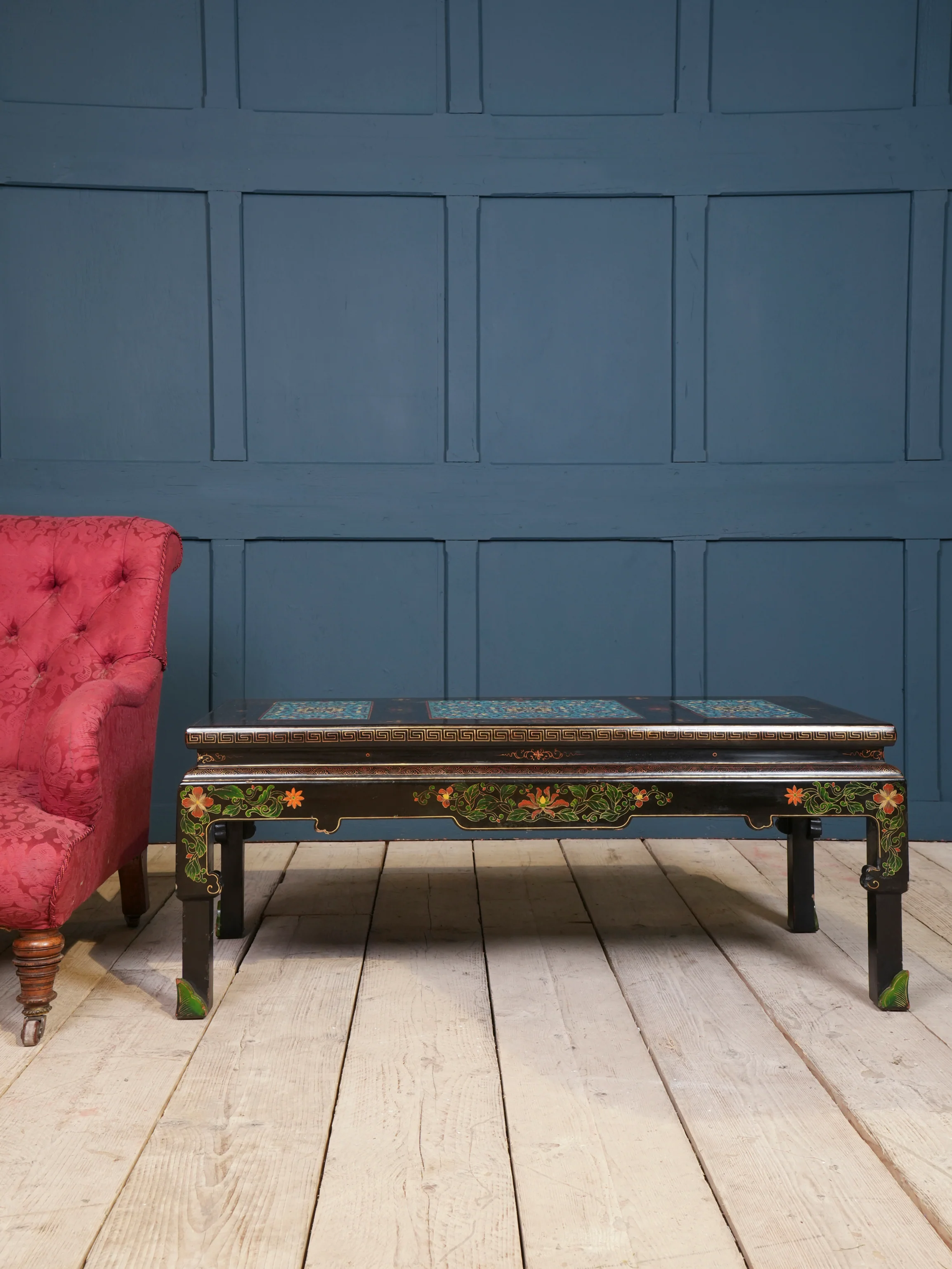 An Ebonised Coffee Table with Inset Cloisonne Panel - Image 3