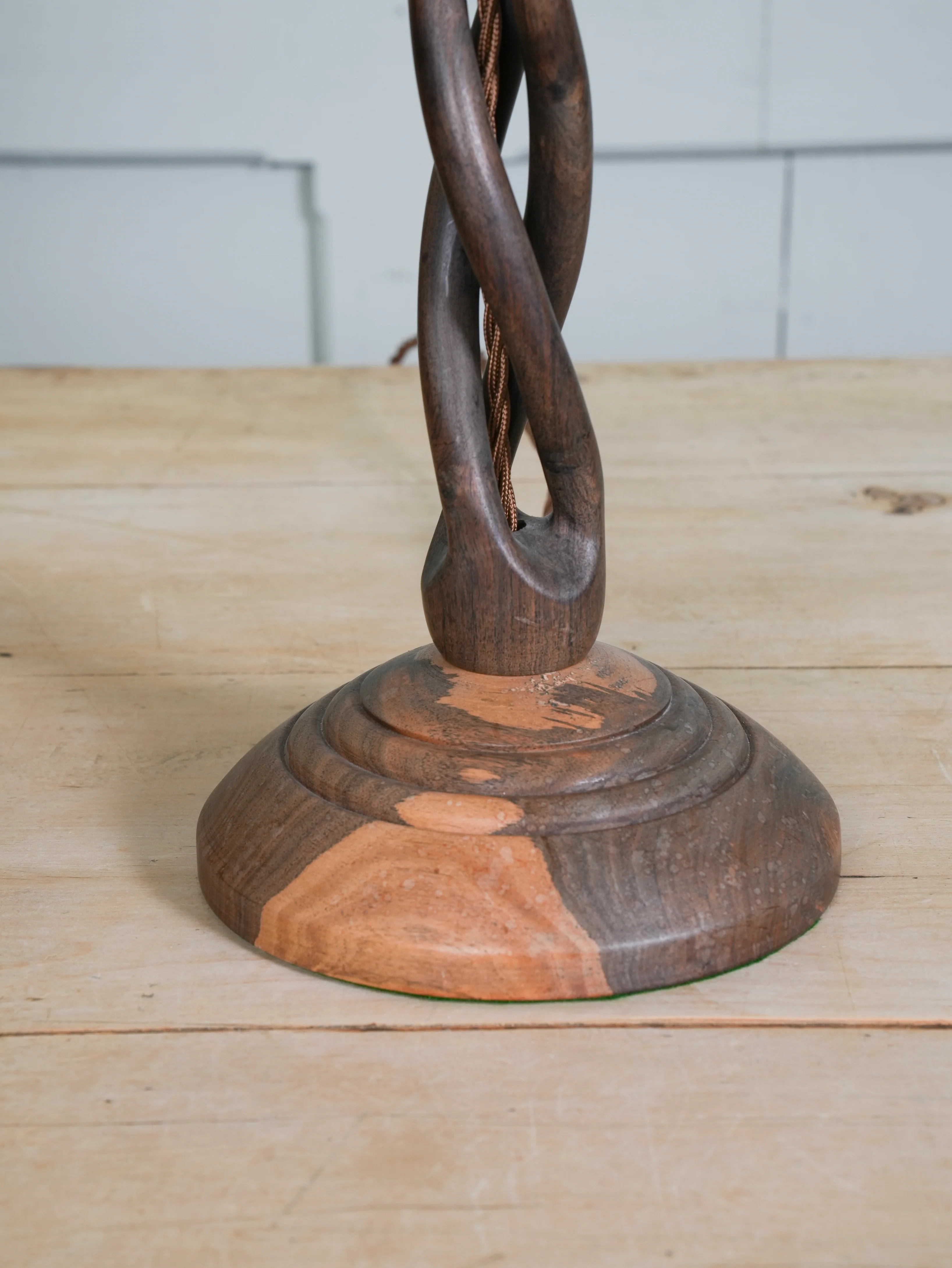 A Turned Tropical Hardwood Table Lamp - Image 5