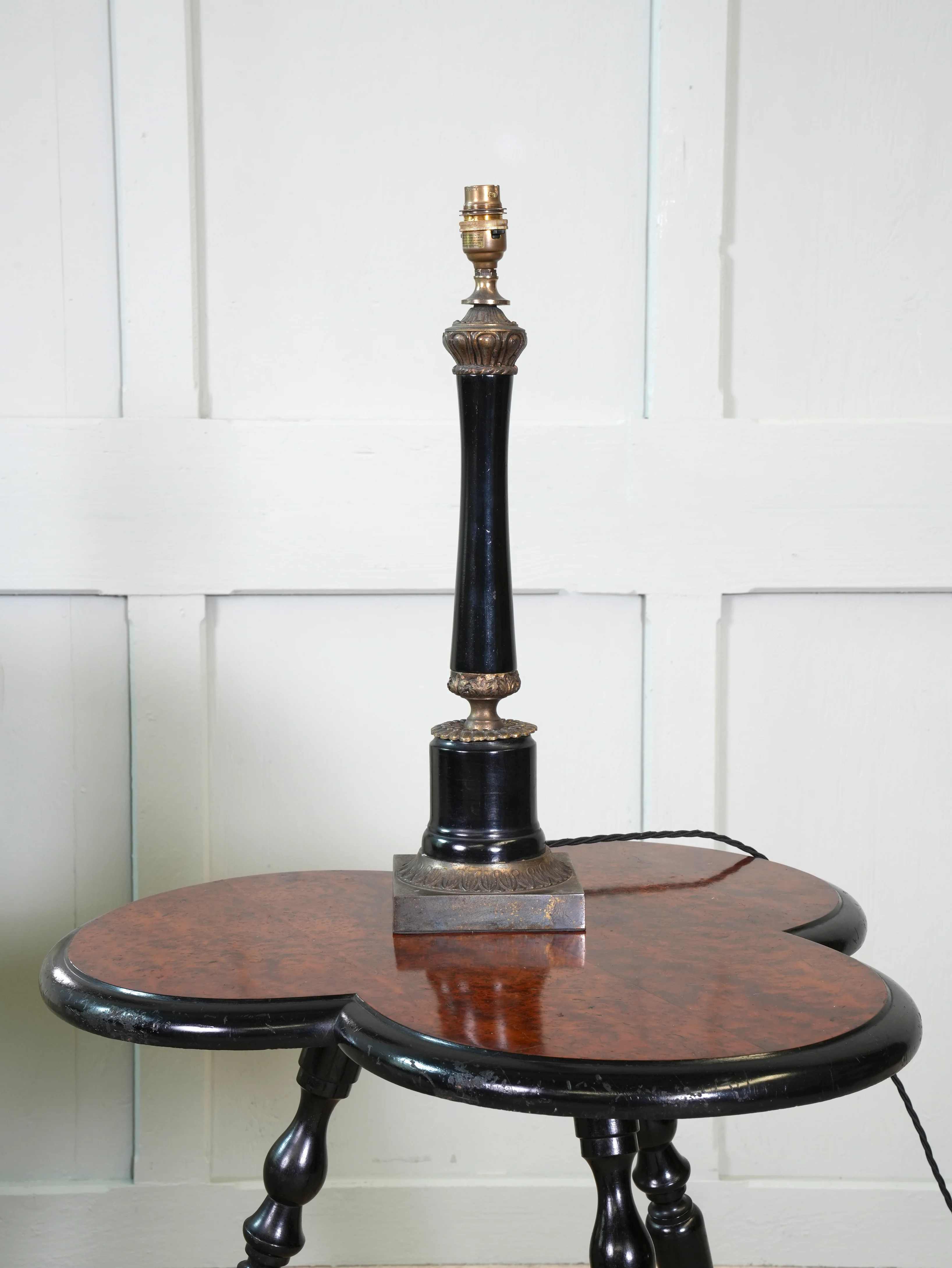 An Ebonised Timber Table Lamp - Image 2