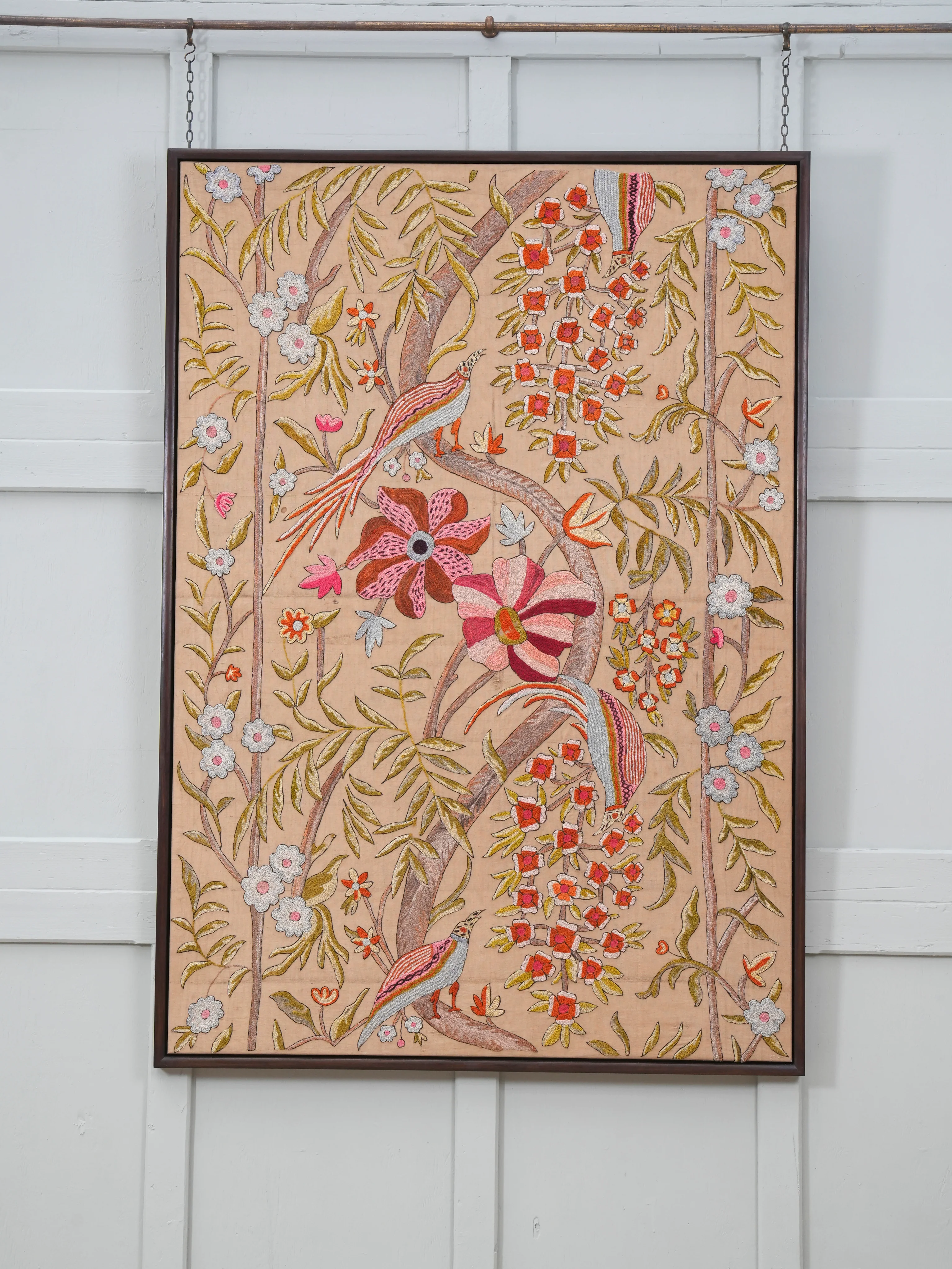 A Framed Indian Crewel Work Tapestry - Image 2
