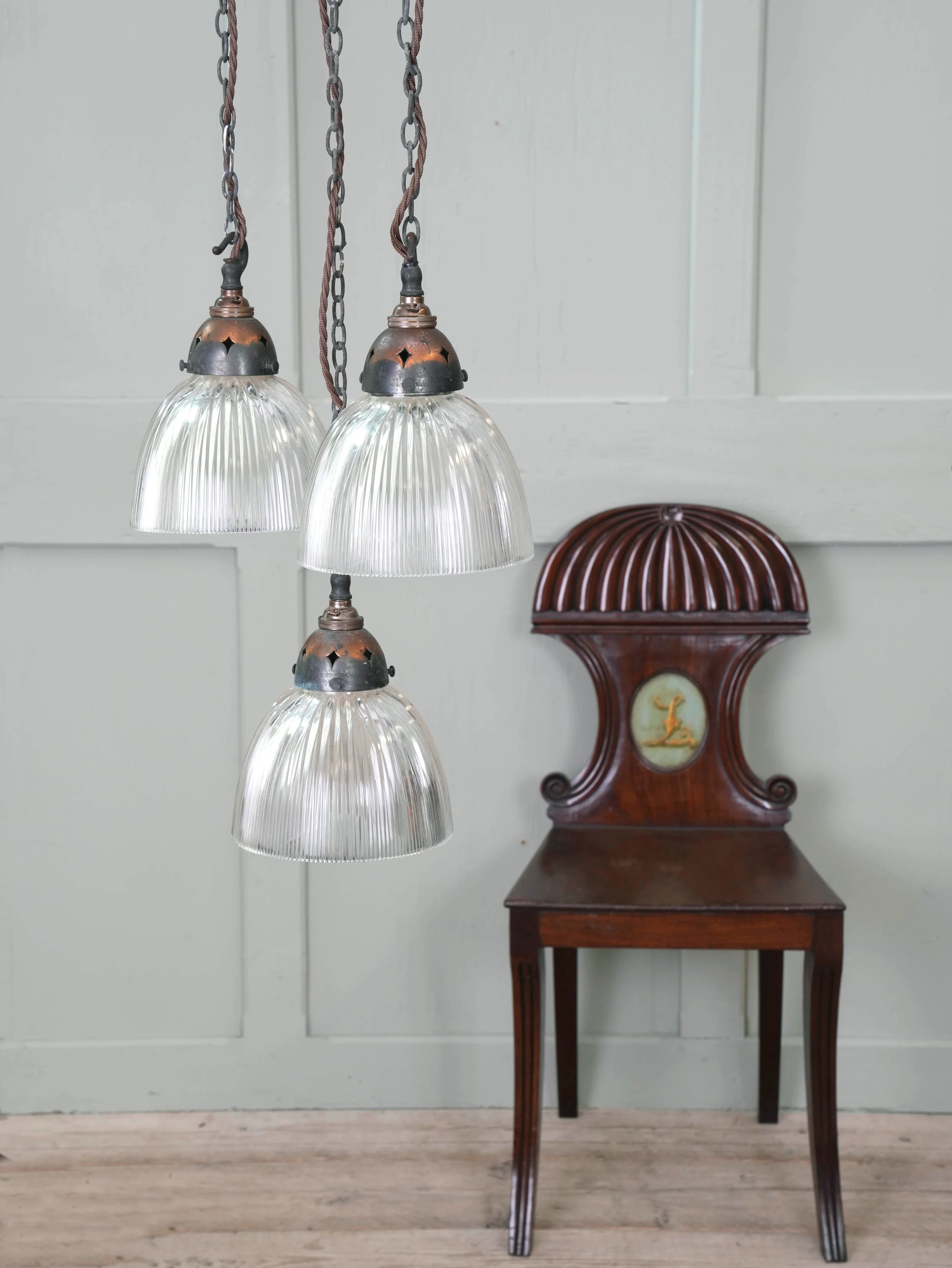 Three Holophane Prismatic Pendants - Image 7