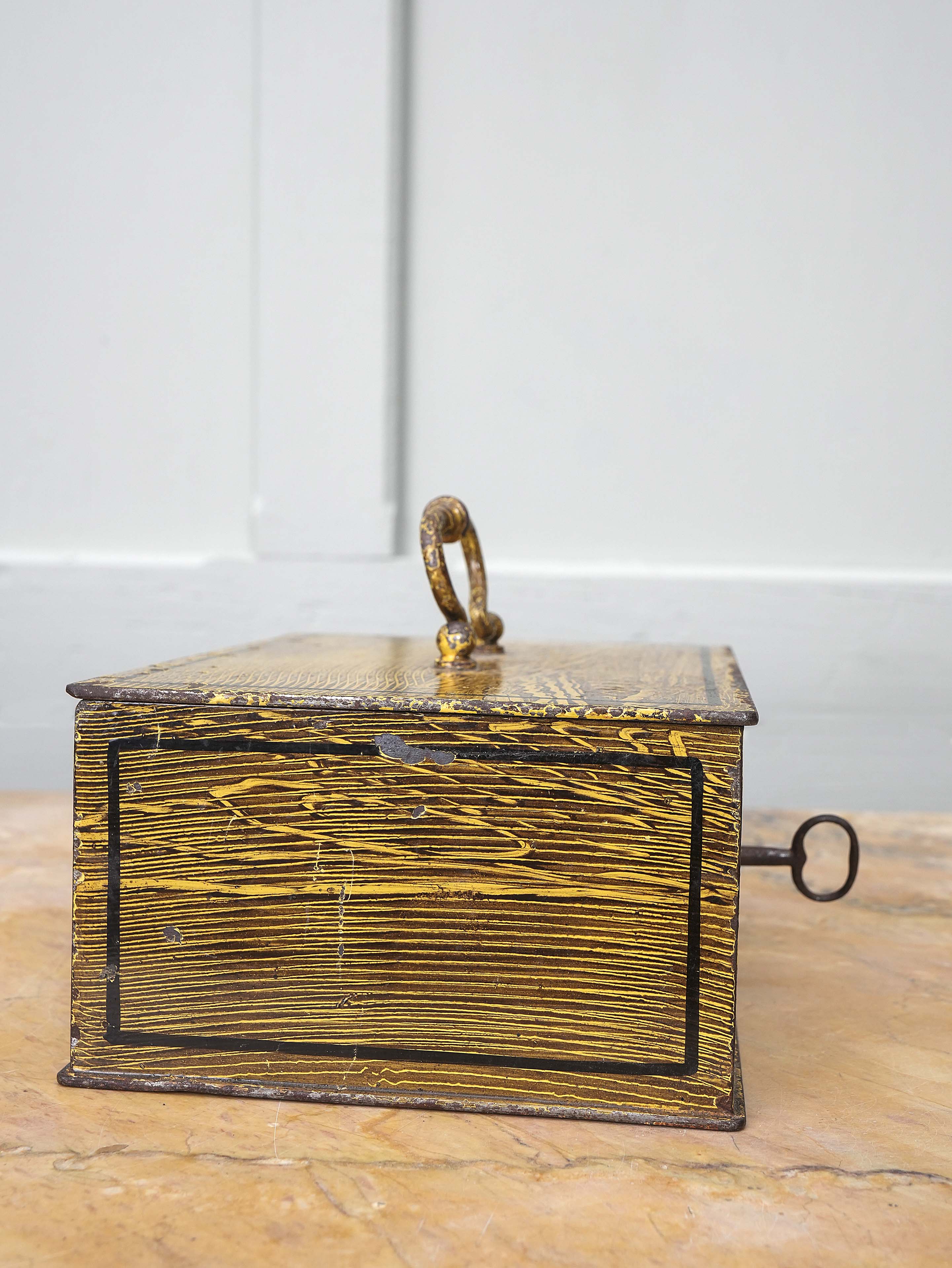 A 19th Century Faux Wood Grain Strong Box - Image 3