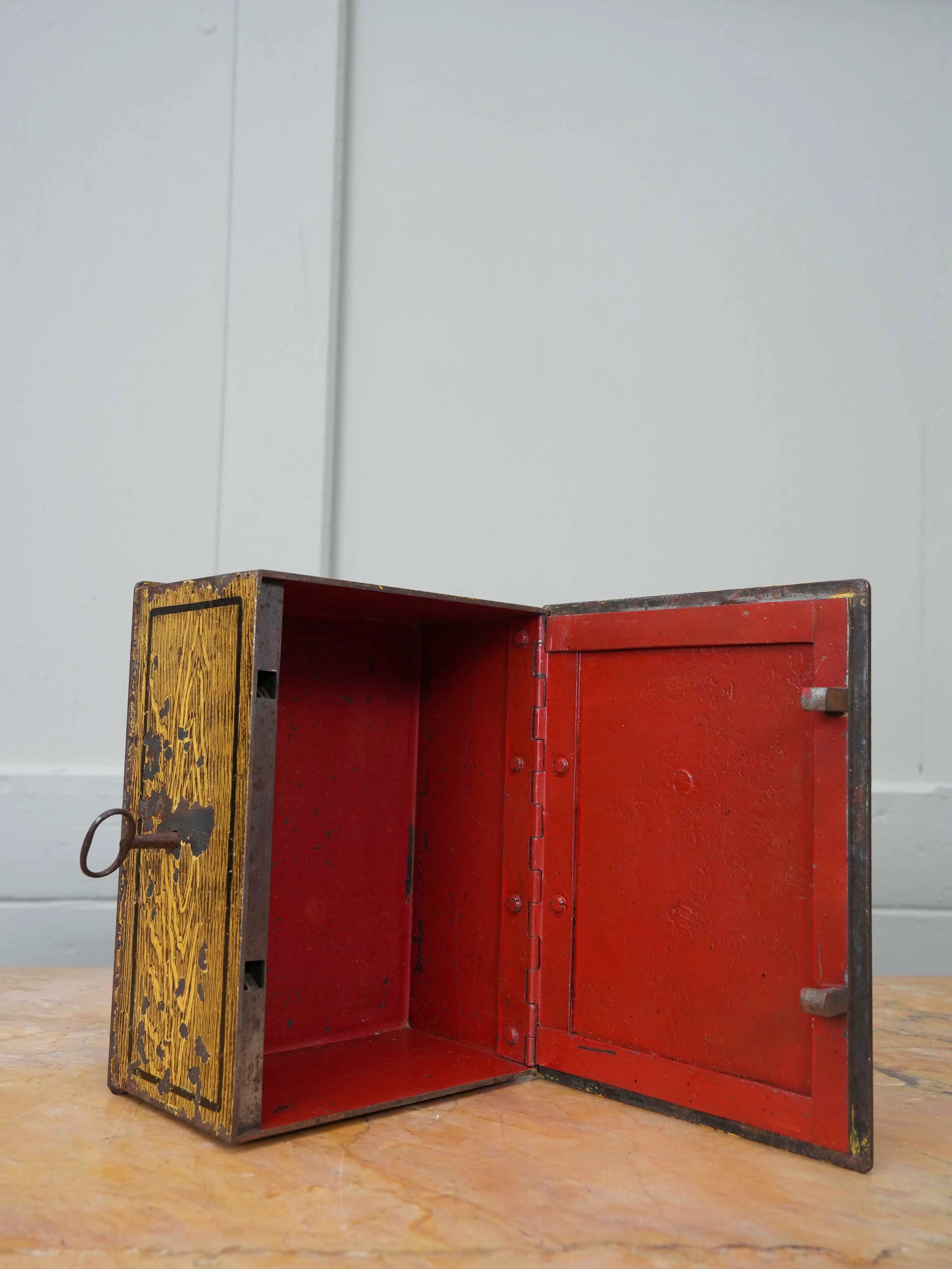 A 19th Century Faux Wood Grain Strong Box - Image 7