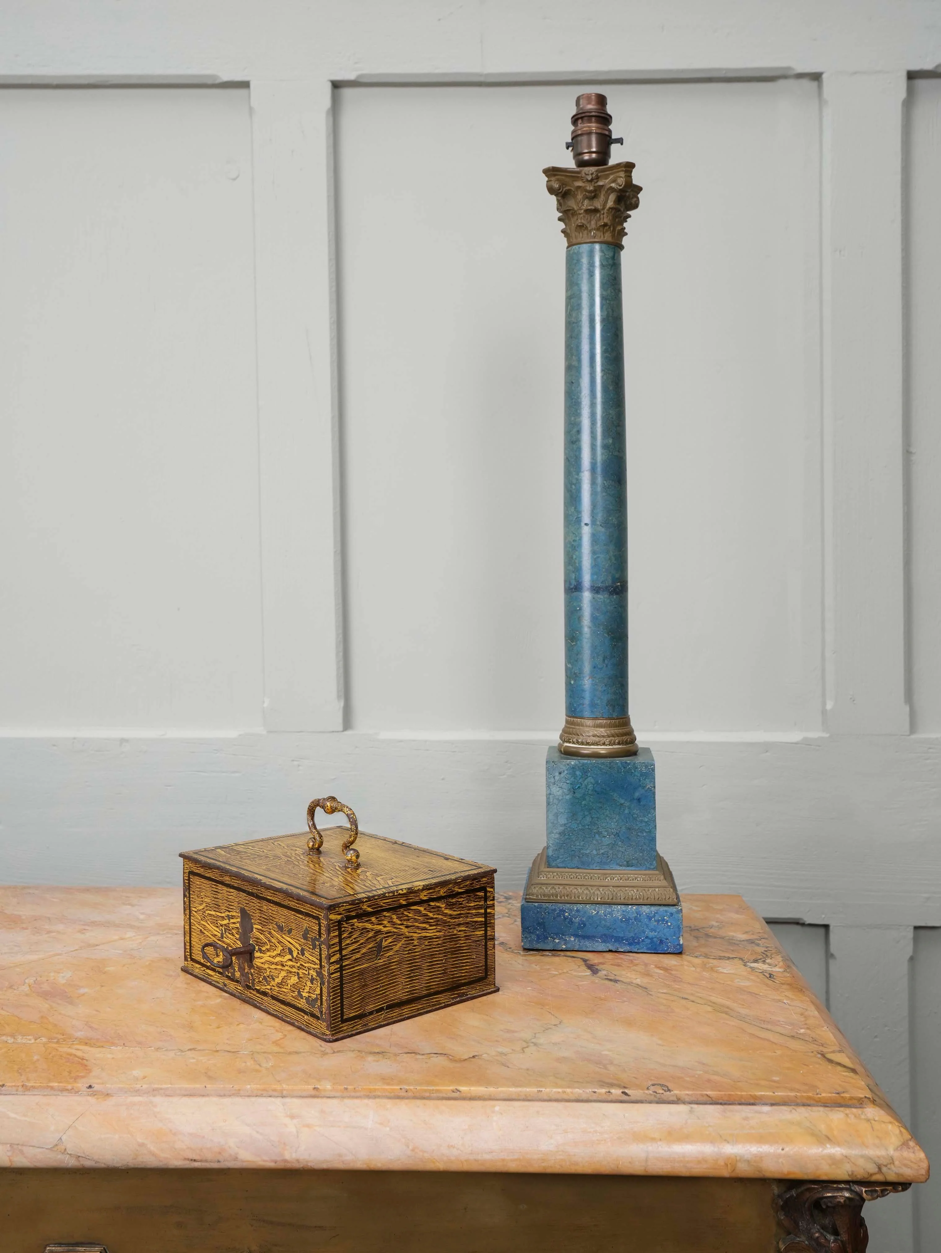A 19th Century Faux Wood Grain Strong Box - Image 9