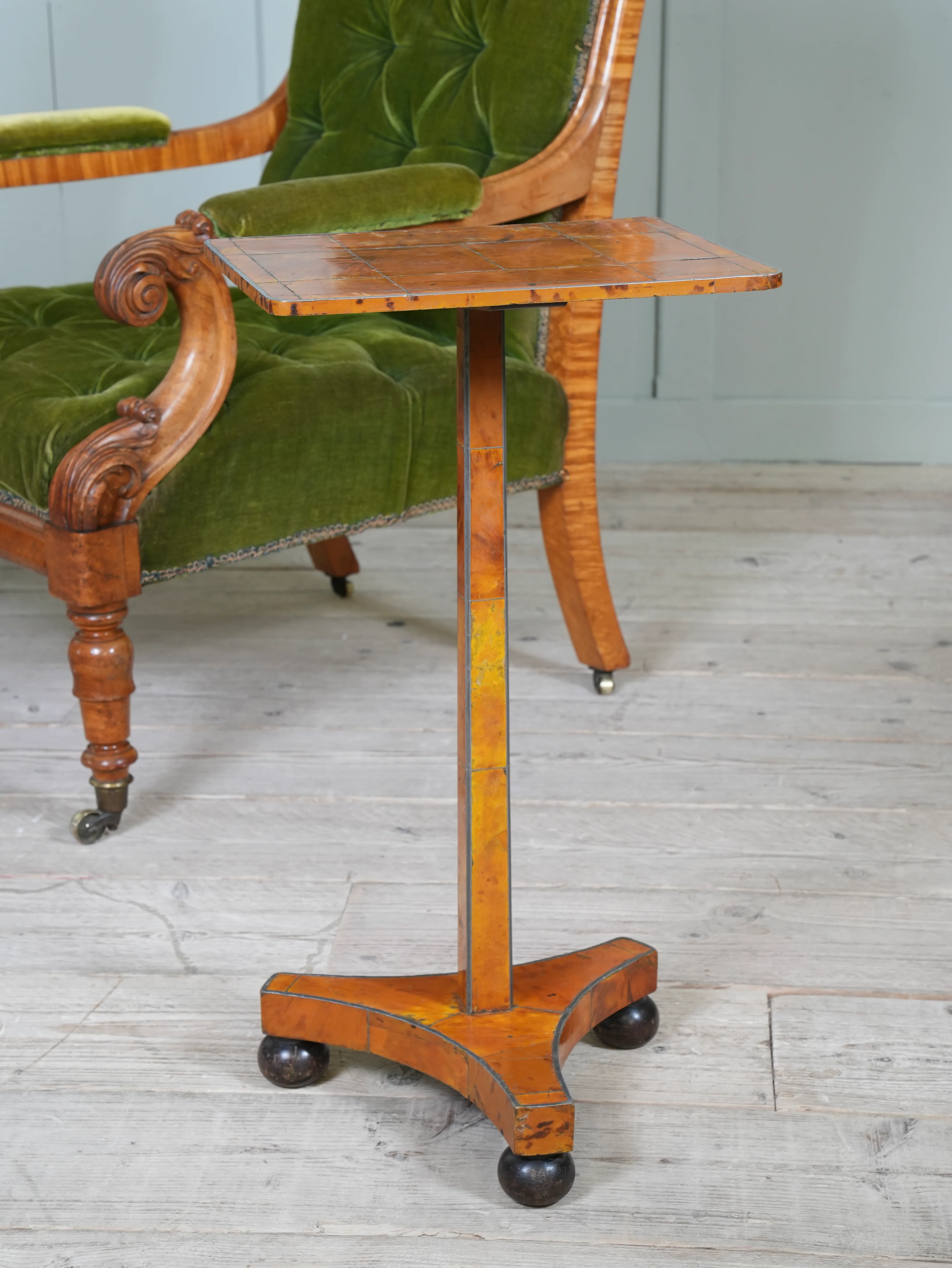 A Regency Tortoiseshell & Pewter Occasional Table - Image 2