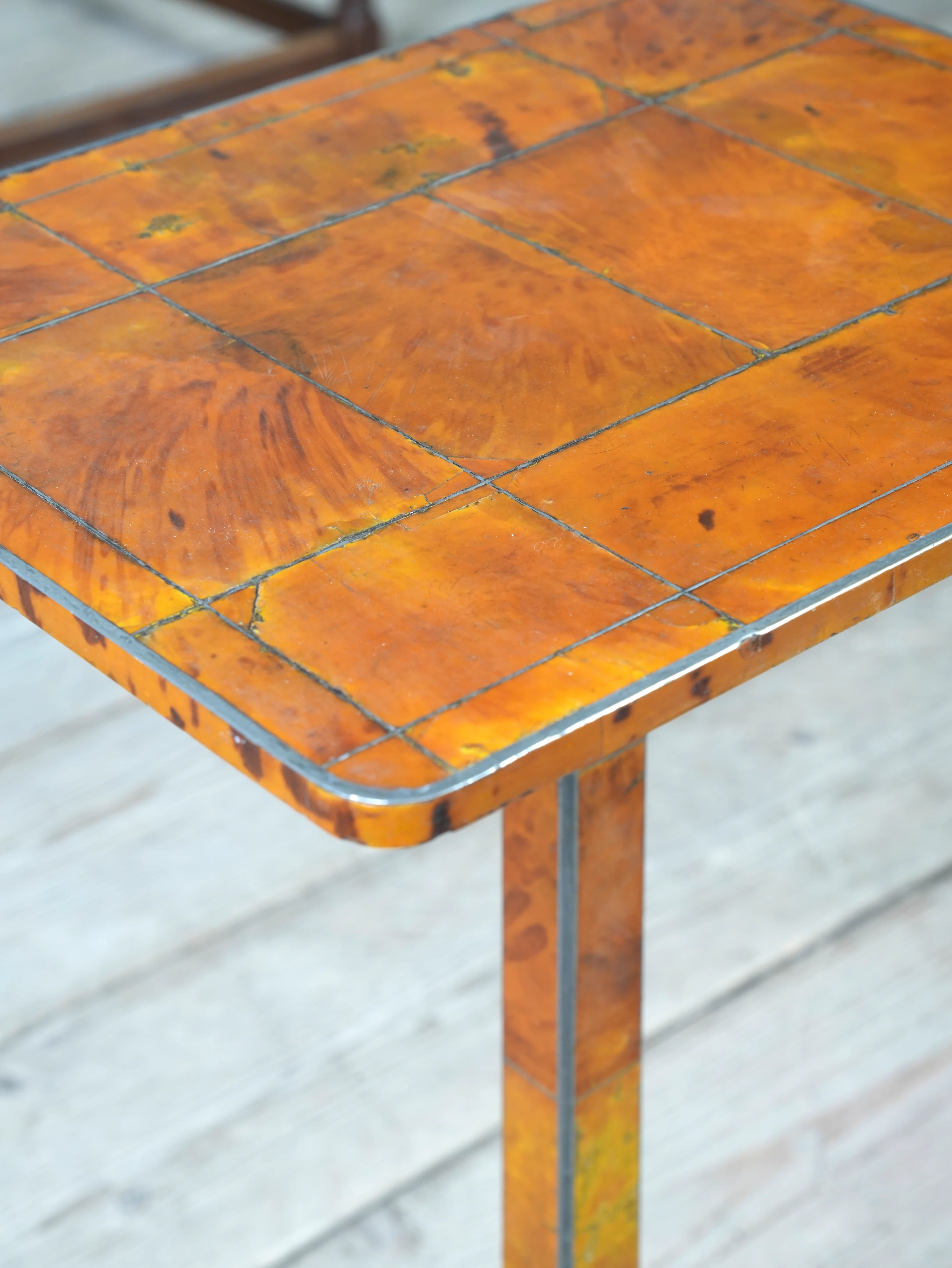 A Regency Tortoiseshell & Pewter Occasional Table - Image 5