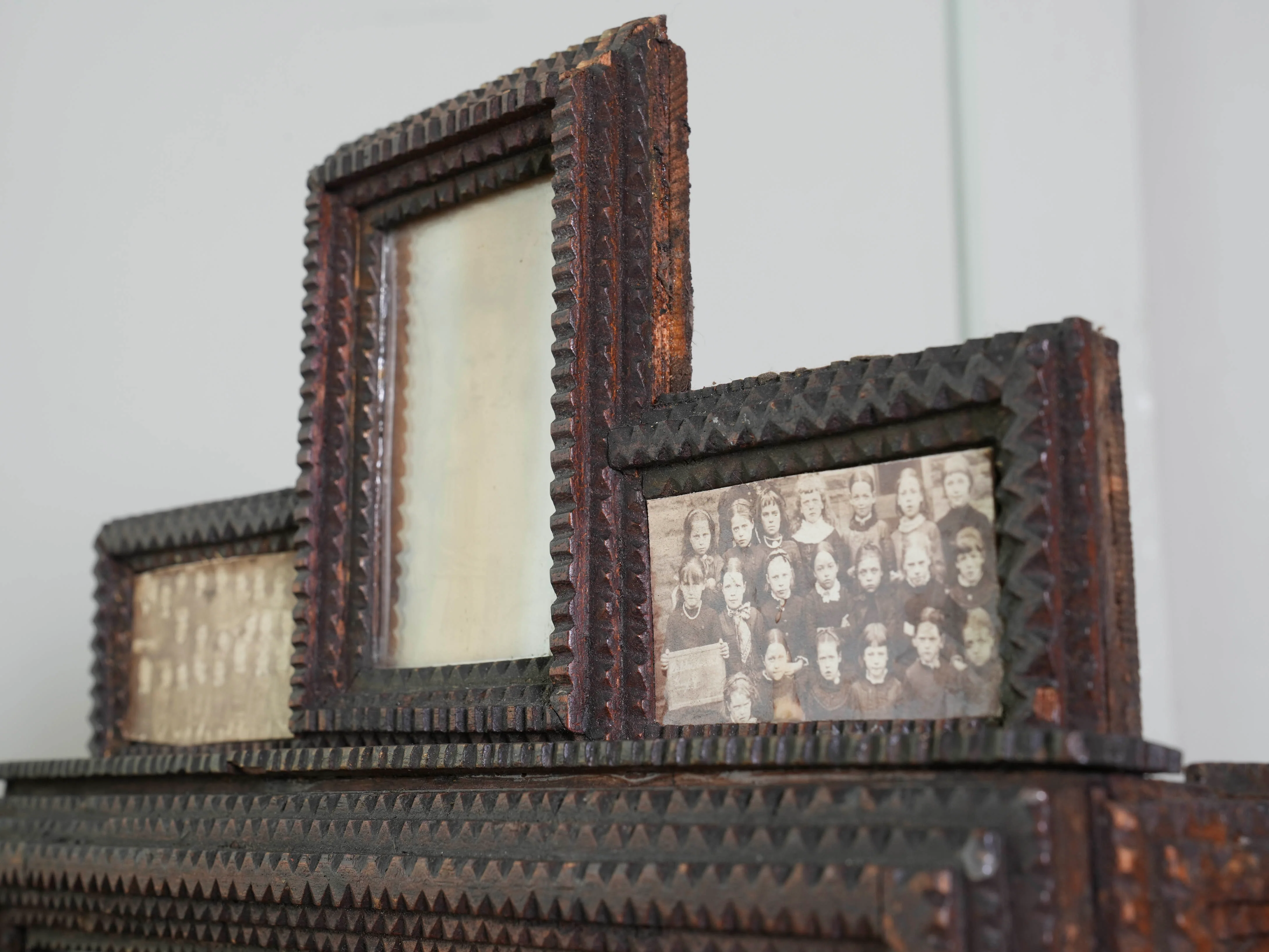 A Glazed Tramp Art Cabinet - Image 4