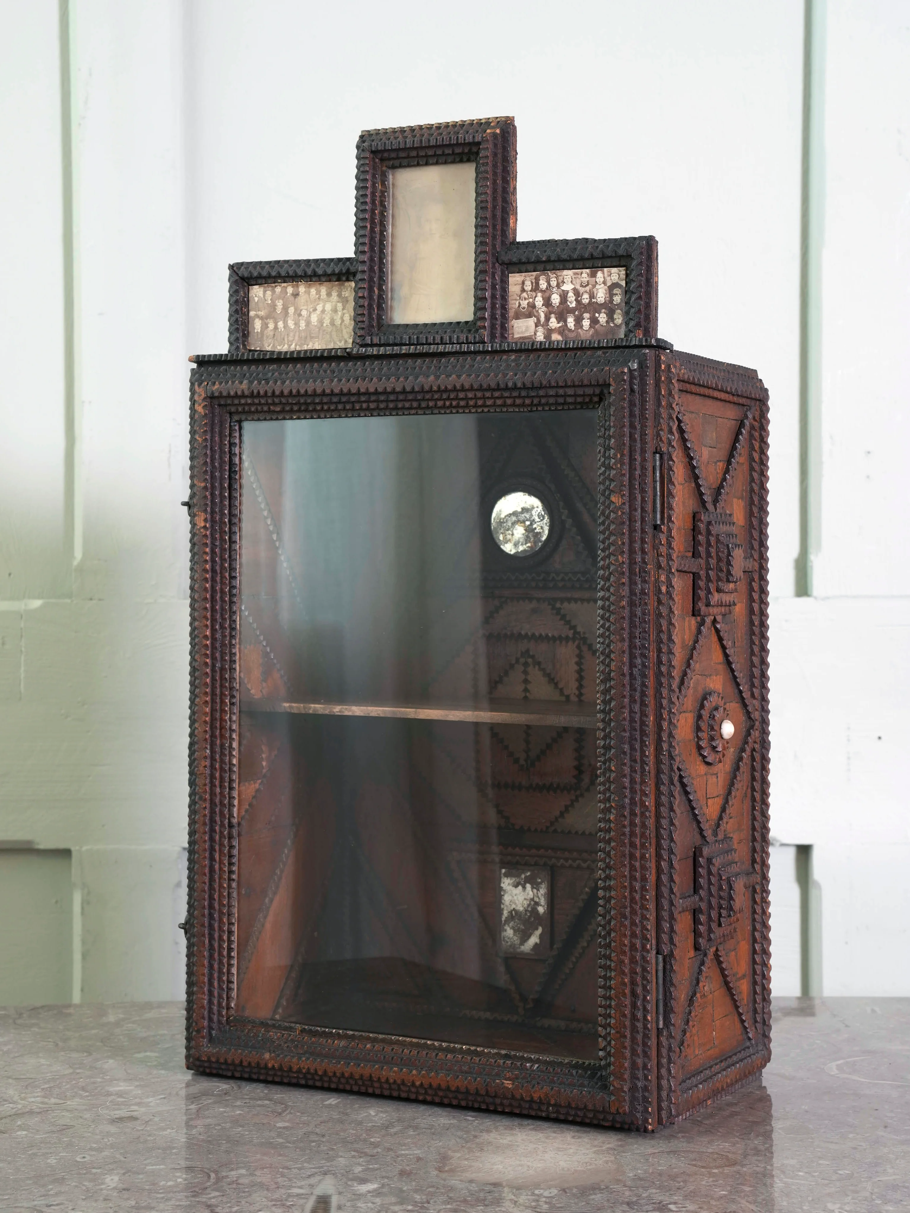 A Glazed Tramp Art Cabinet - Image 5