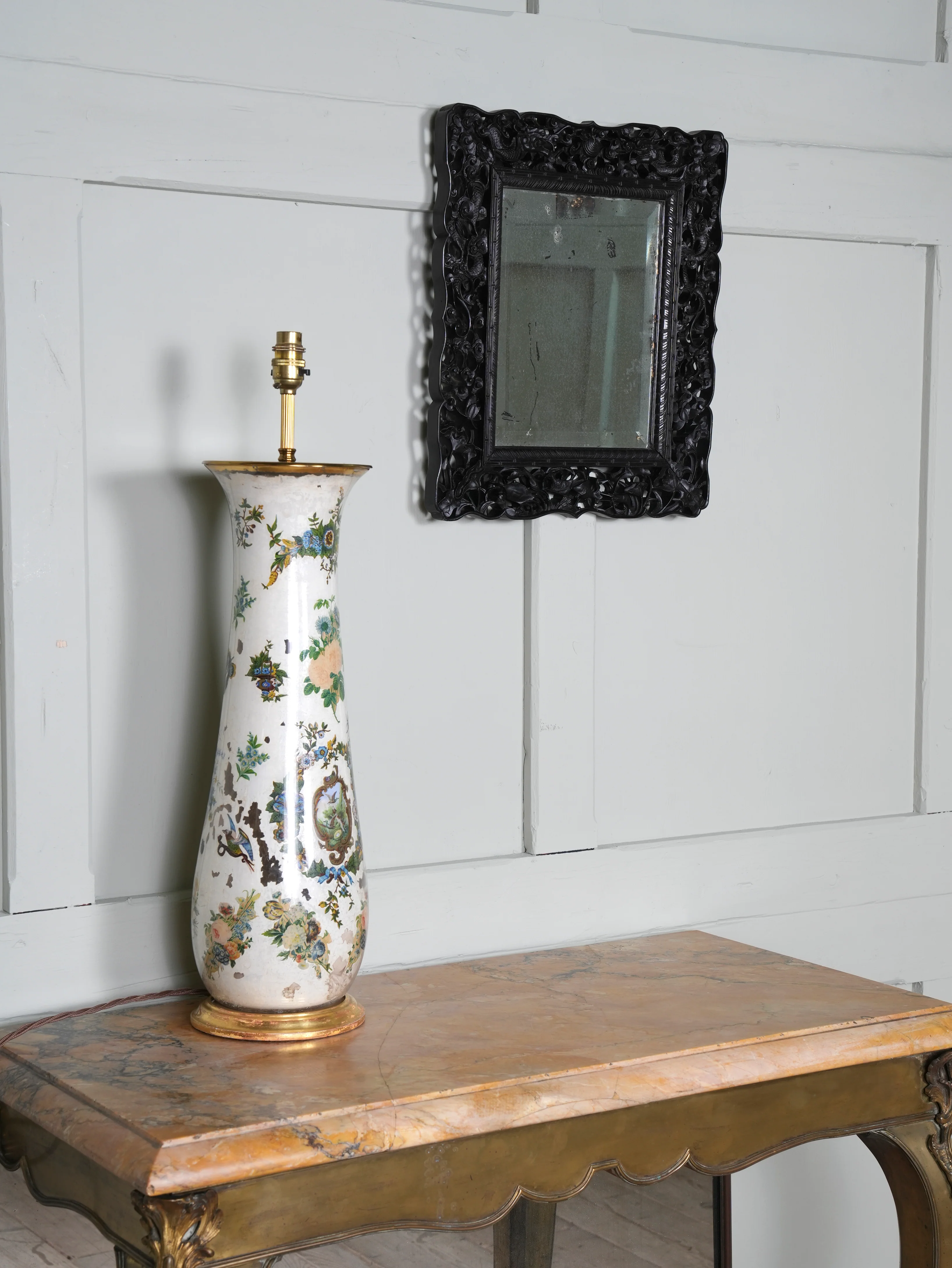 A Chinese Hongmu Wood Wall Mirror - Image 2