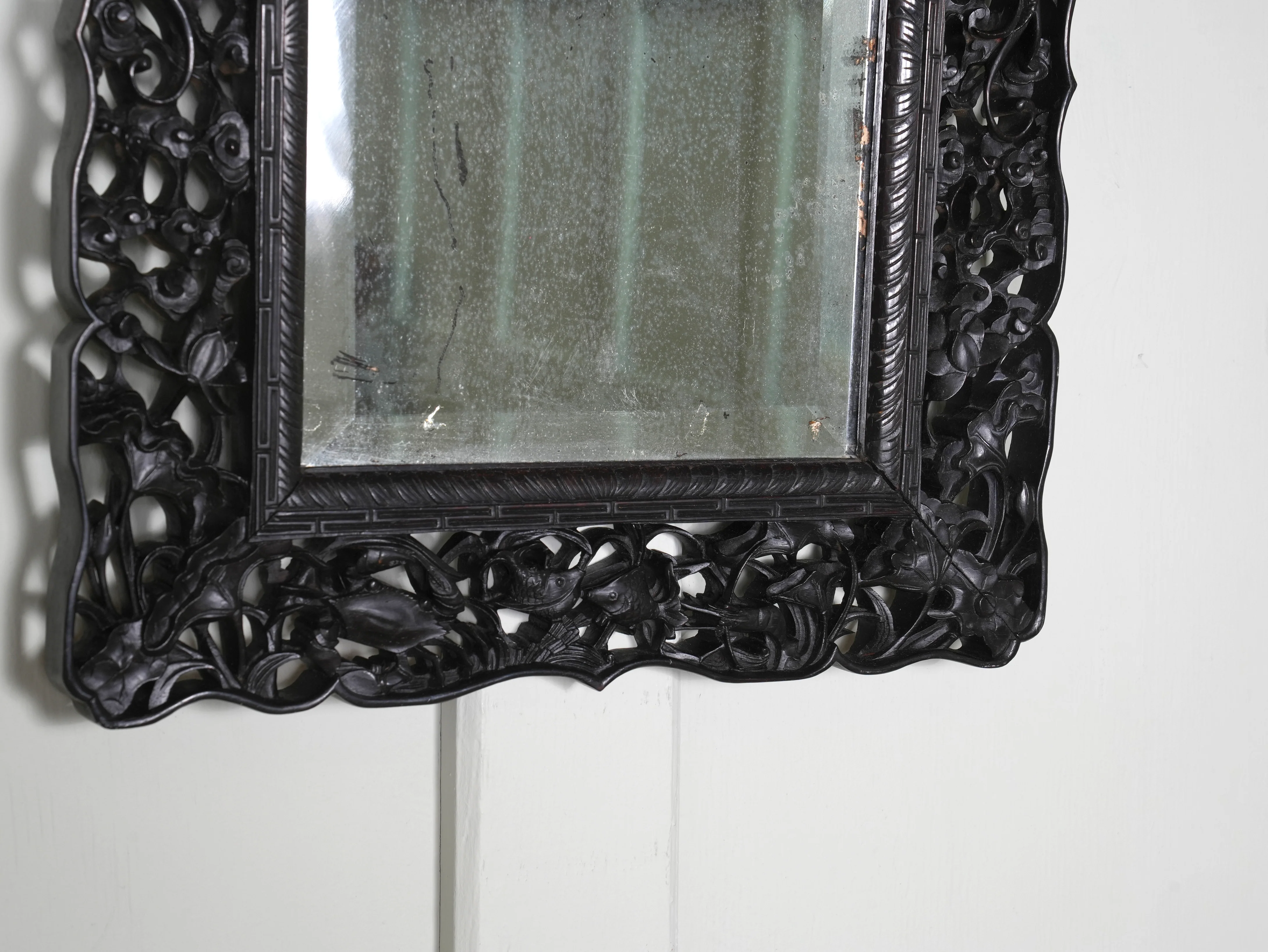 A Chinese Hongmu Wood Wall Mirror - Image 3