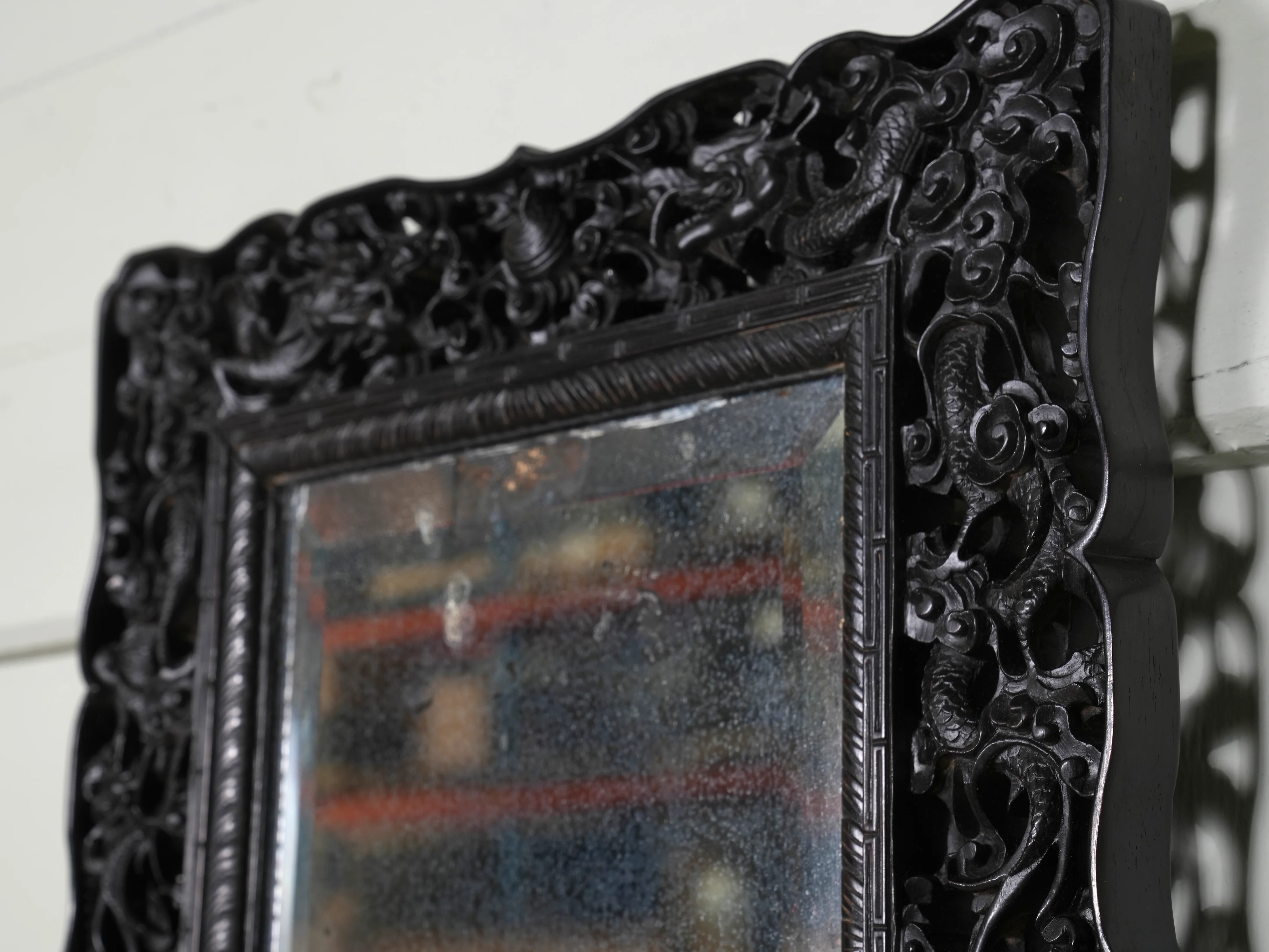 A Chinese Hongmu Wood Wall Mirror - Image 4