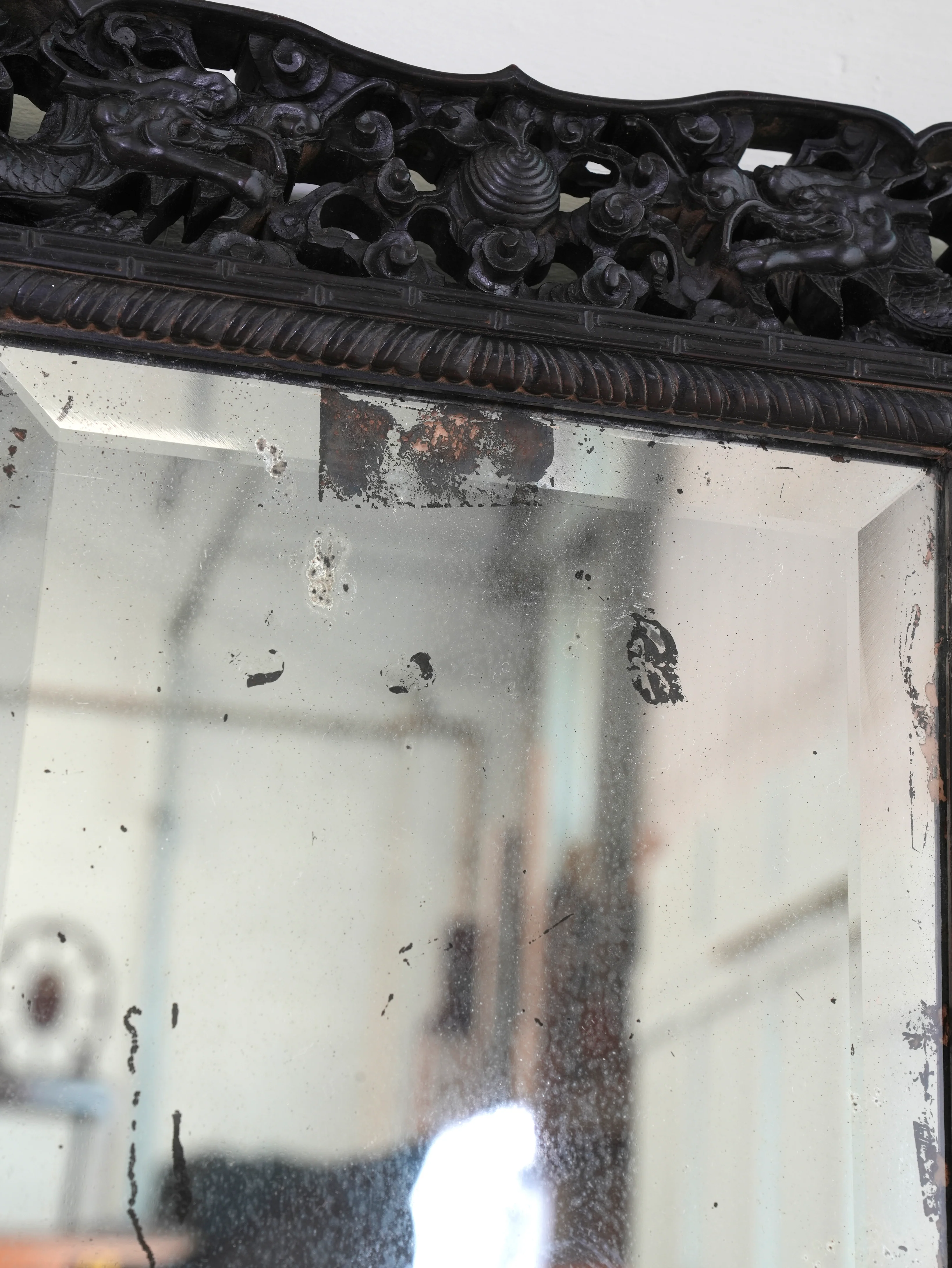 A Chinese Hongmu Wood Wall Mirror - Image 7