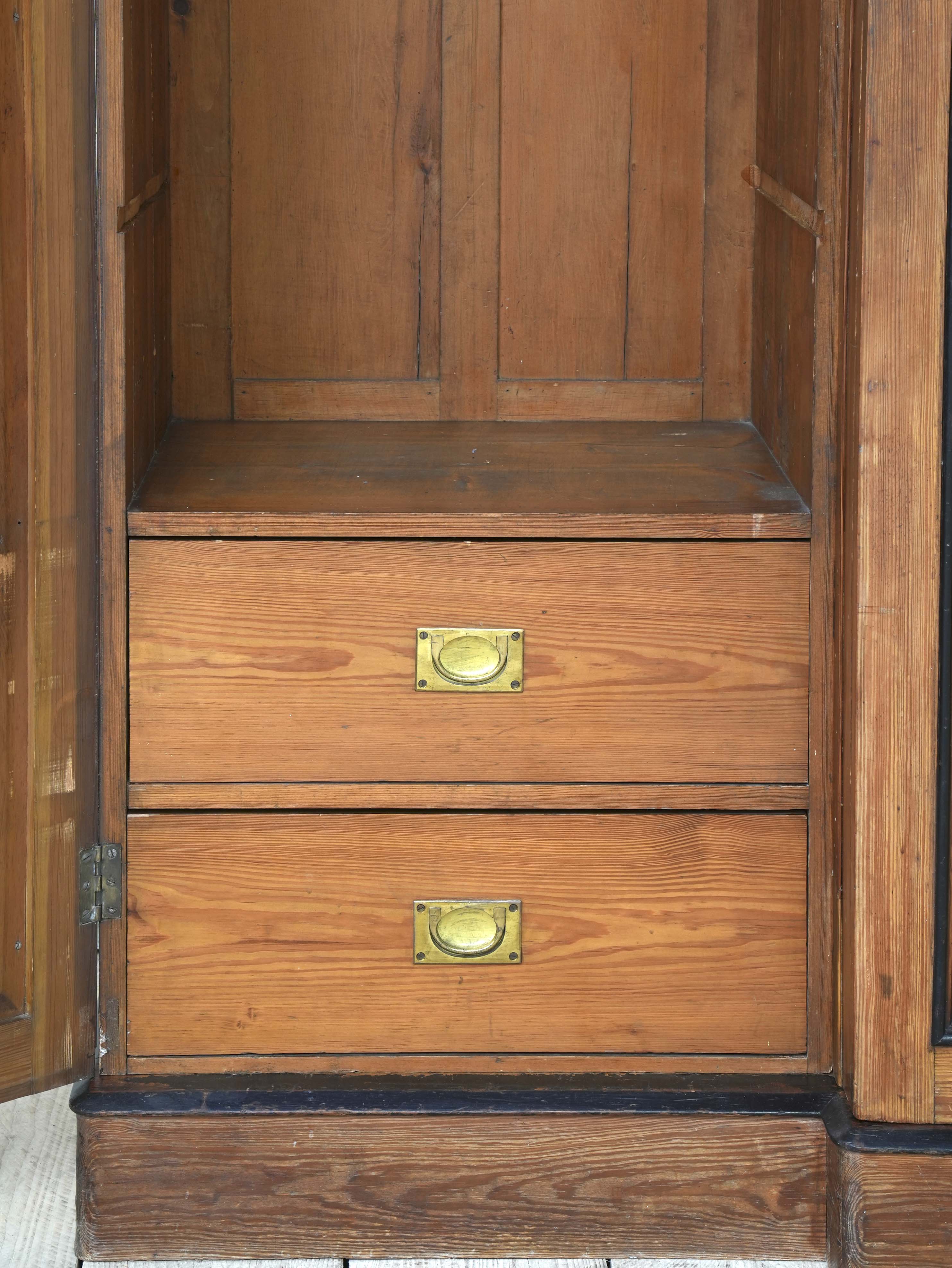 A 19th Century Baltic Pine Breakfront Wardrobe - Image 16